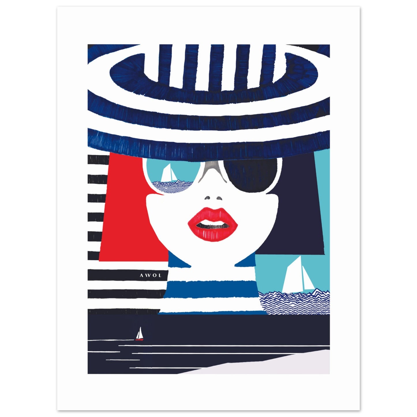 Portrait Of A Woman On The Riviera, Mediterranean Wall Art: Aluminum Print