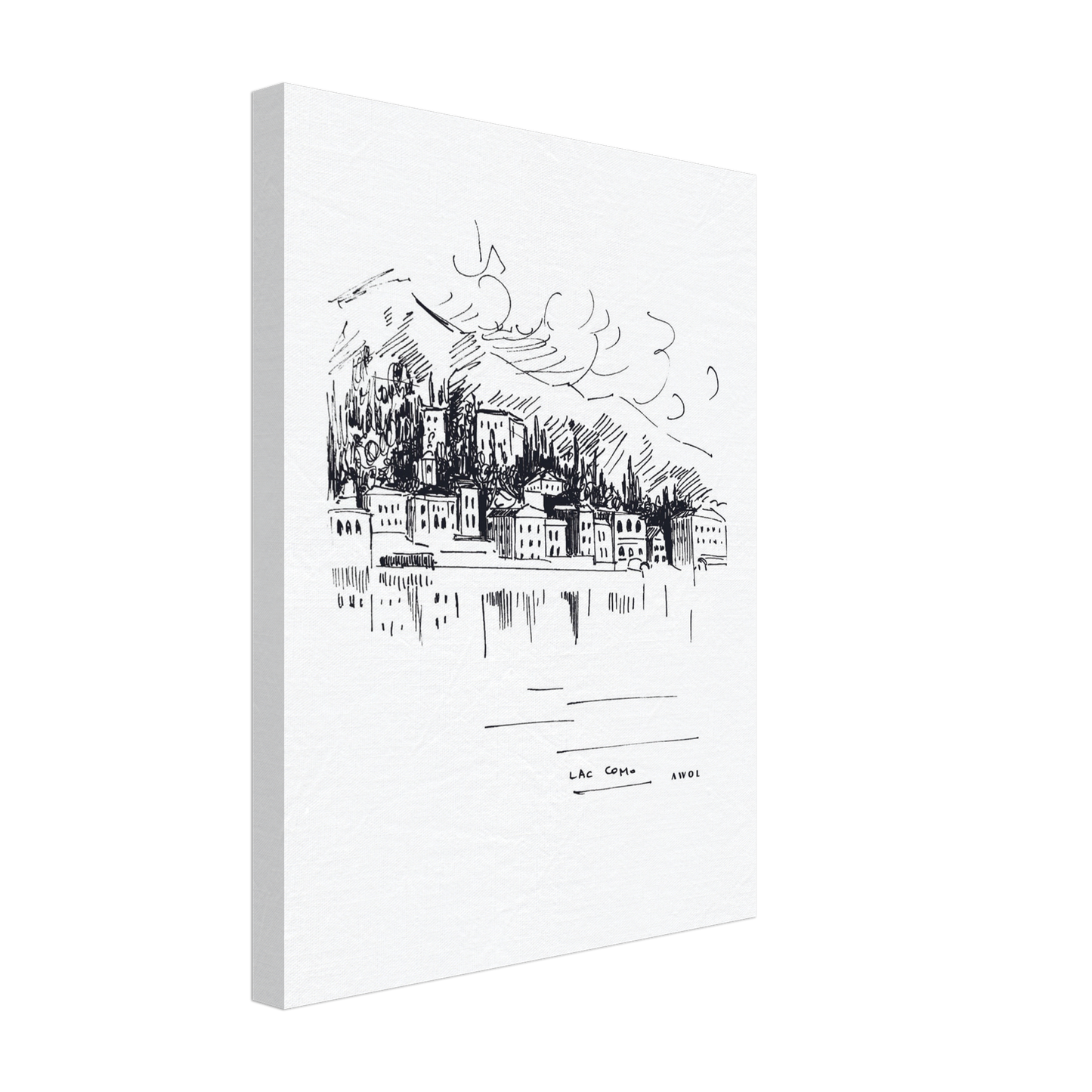 Italian Scenery Wall Art With Villas On A Hill In Lake Como, Canvas Print