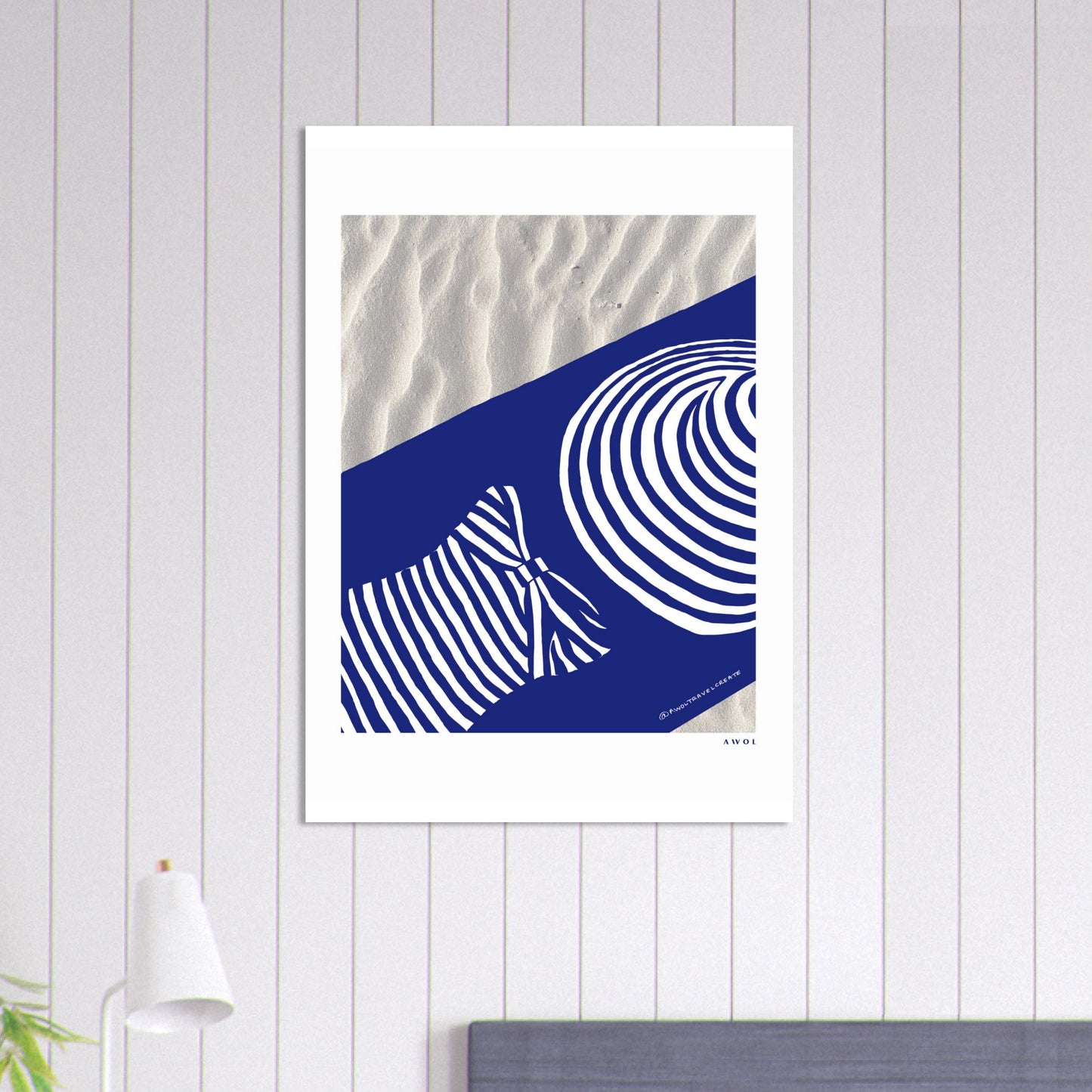 Woman In Oversized Hat And Stripes Sleeping On The Beach: Island Vibes Aluminum Print