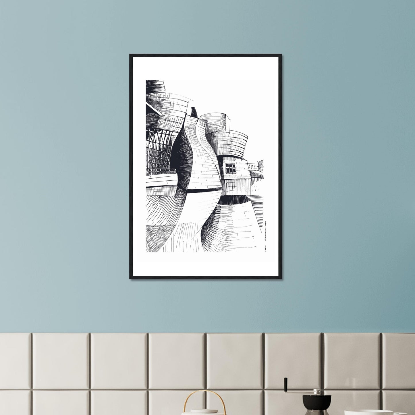 The Guggenheim Bilbao, Modern Architecture Masterpiece: Framed Art Print