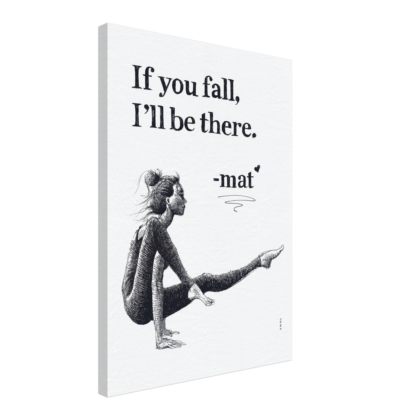 Woman In Yoga Pose On Yoga Mat With Inspirational Quote: Canvas Art Print