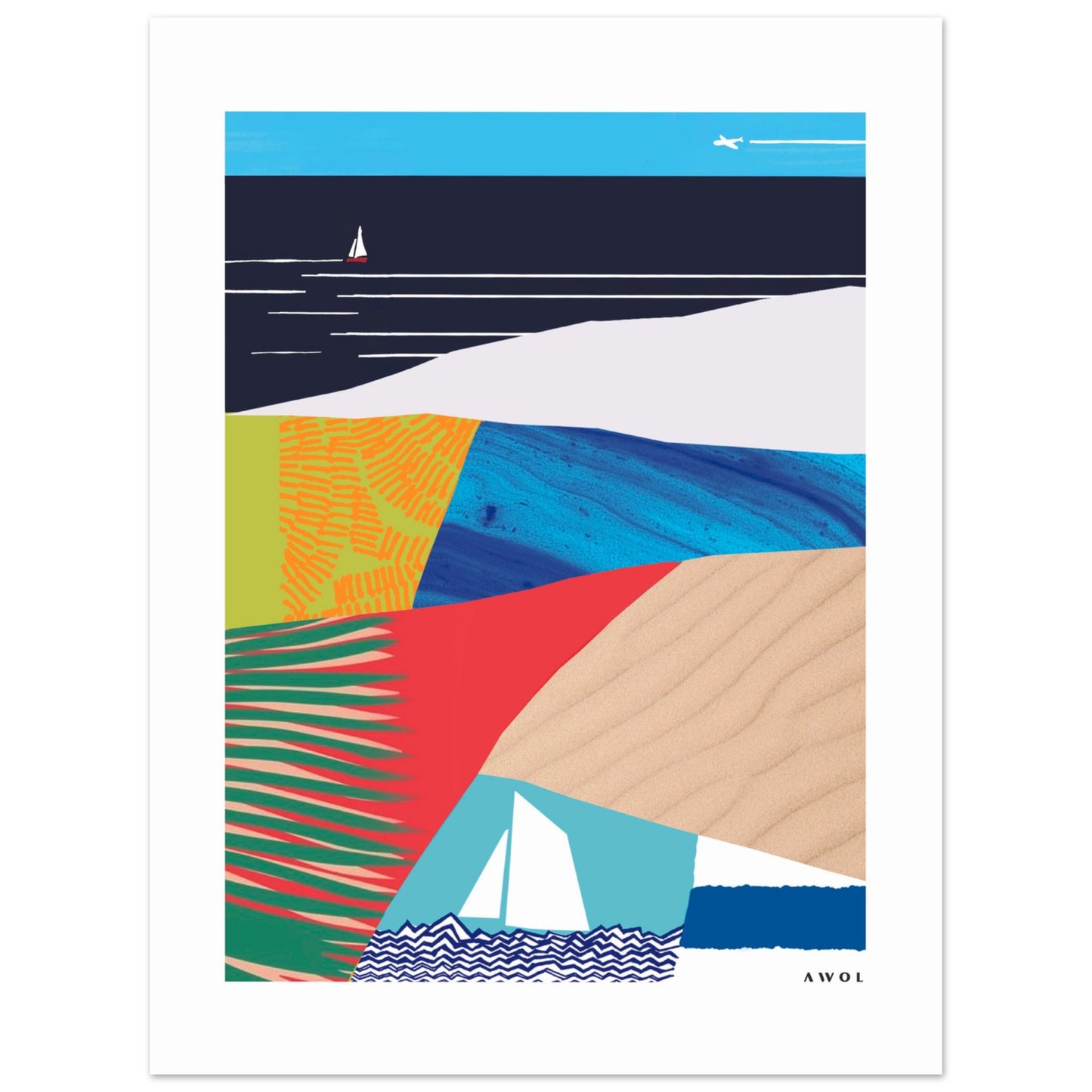 Tropical, Beach Vacation Vibes: Poster Print