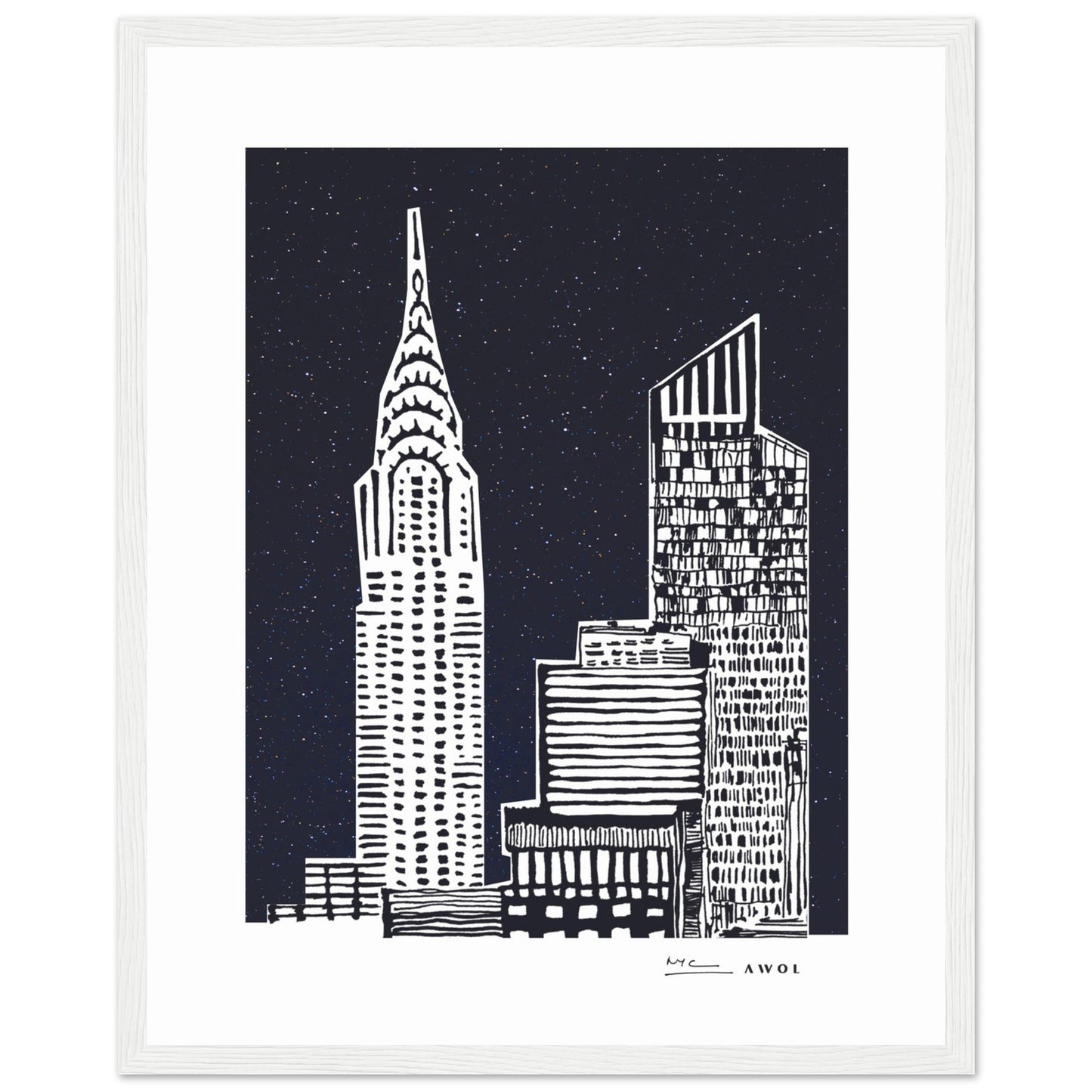 New York City At Night, Manhattan Abstraction: Framed Art Print