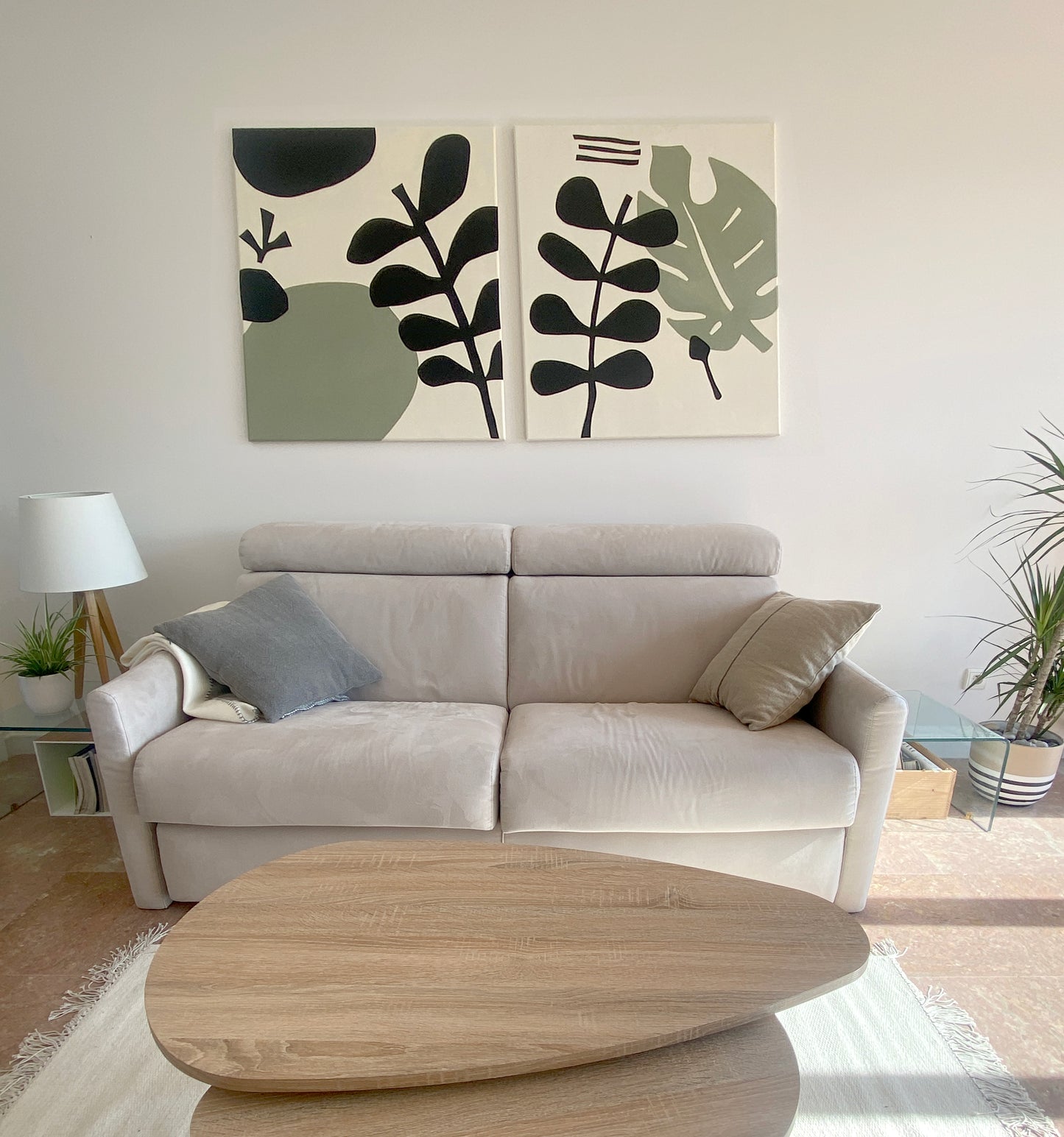 Tropical Plant Art With Graphic Leaves: Canvas Art Print