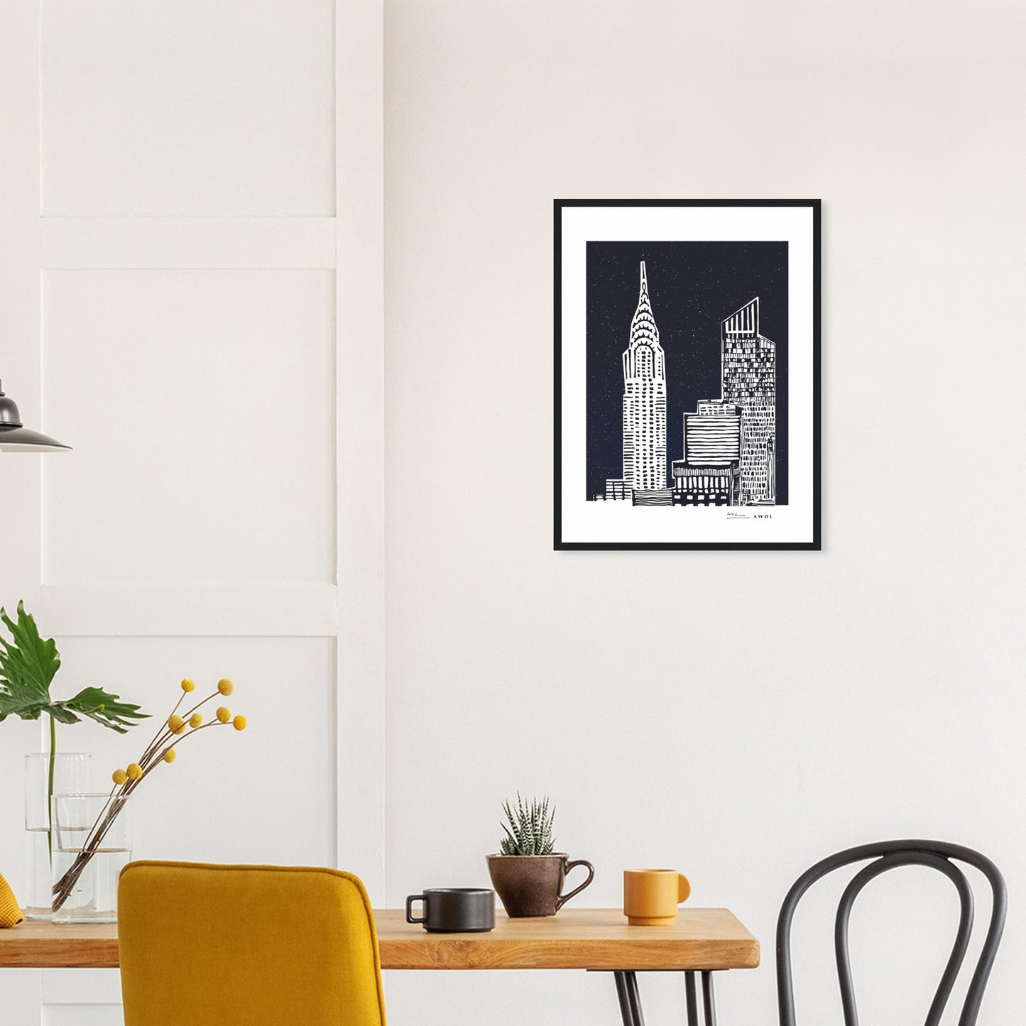 New York City At Night, Manhattan Abstraction: Framed Art Print