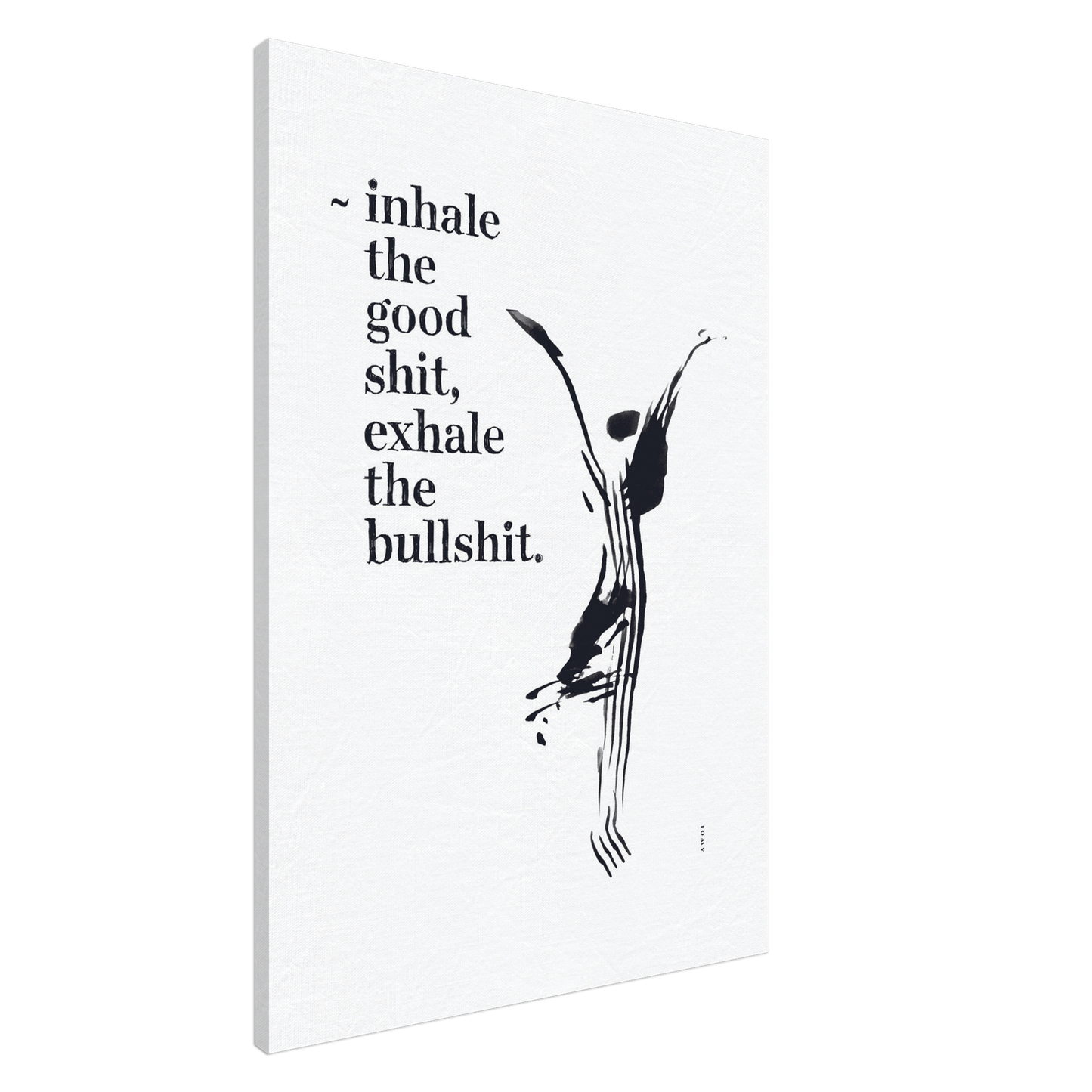Modern Spiritual Wall Art With Quote And Yoga Pose: Art On Canvas Print