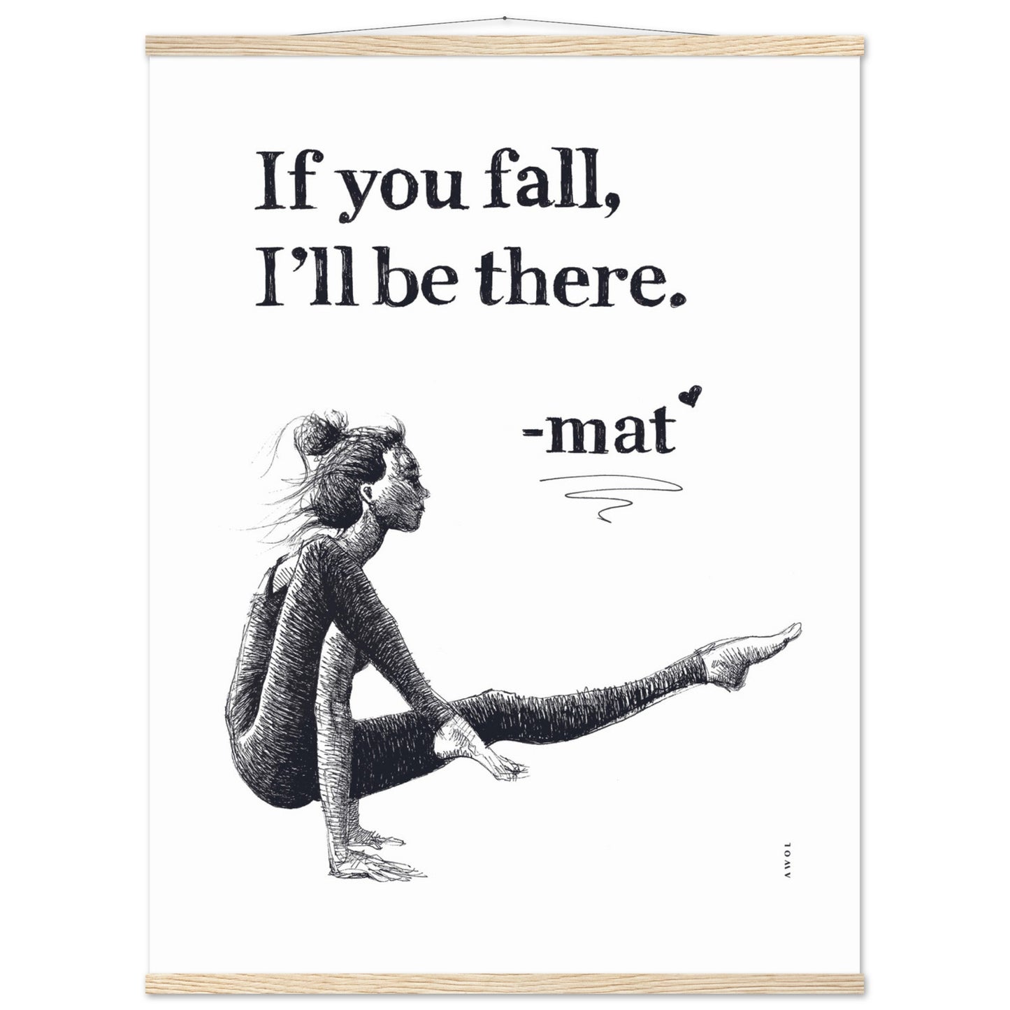 Spiritual Yoga Pose Art With Inspiring Quote: Poster Print with Hanger
