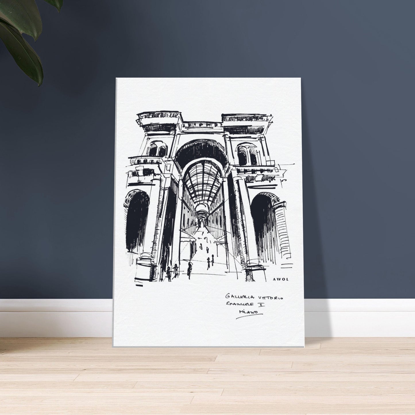 Milan City Elegance, Luxury Shopping Landmark Art: Canvas Print