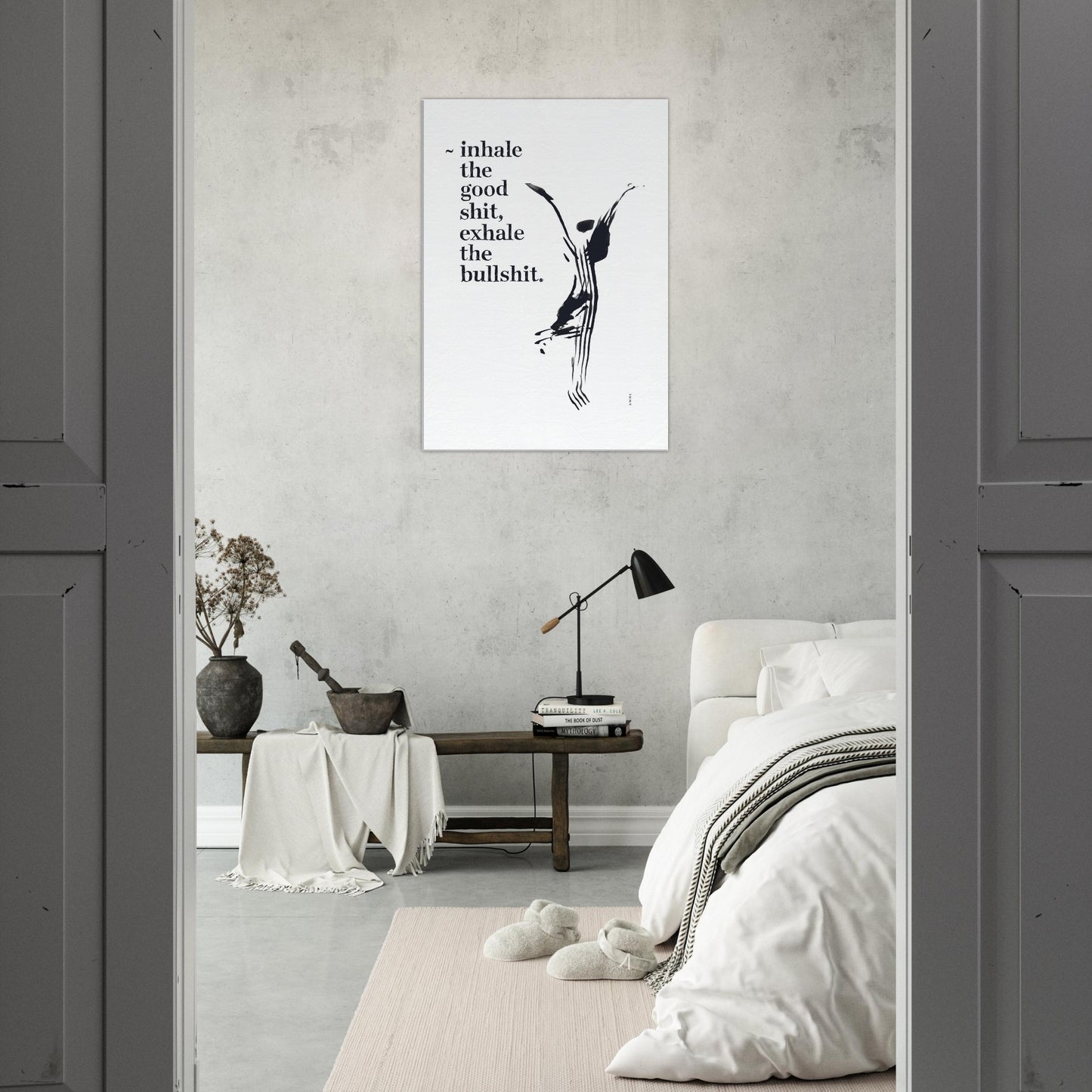 Modern Spiritual Wall Art With Quote And Yoga Pose: Art On Canvas Print