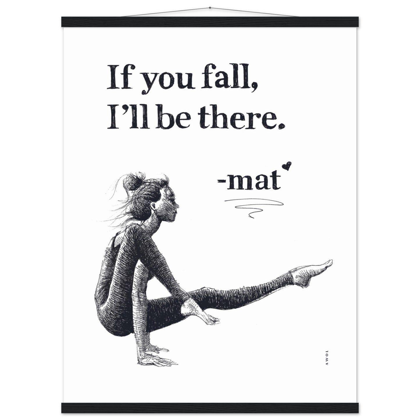 Spiritual Yoga Pose Art With Inspiring Quote: Poster Print with Hanger
