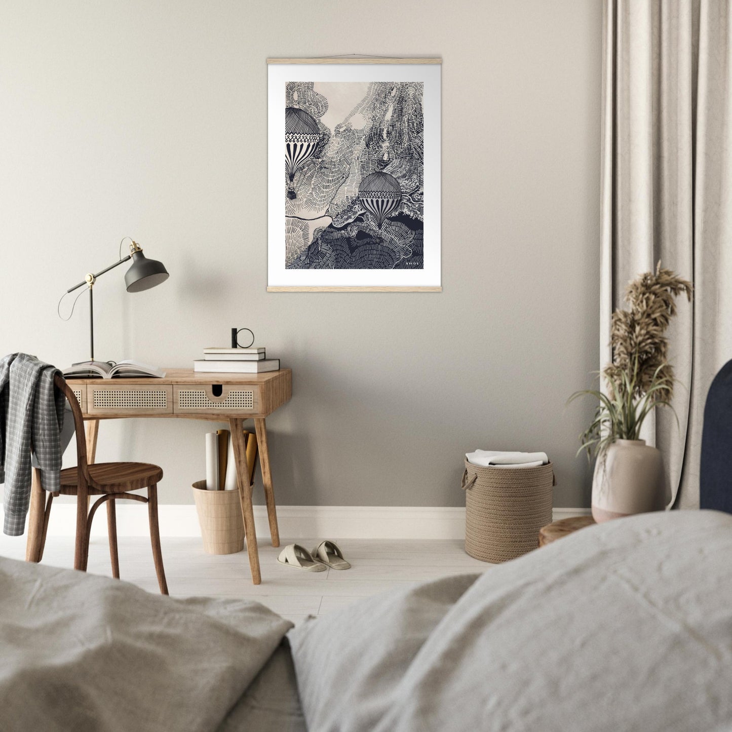 Dream Big Art Print: Vintage Travel In The Sky, Poster With Hanger