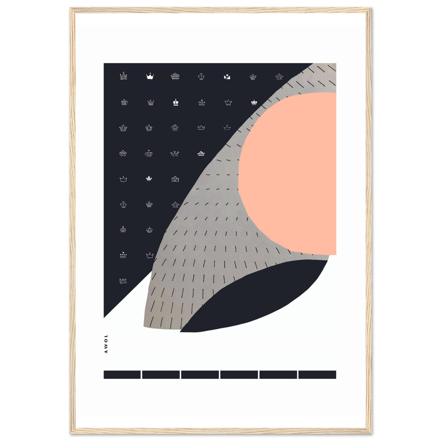 Minimalist Wall Art, Scandinavian Art Print With Abstract Graphic Shapes: Framed Art Print