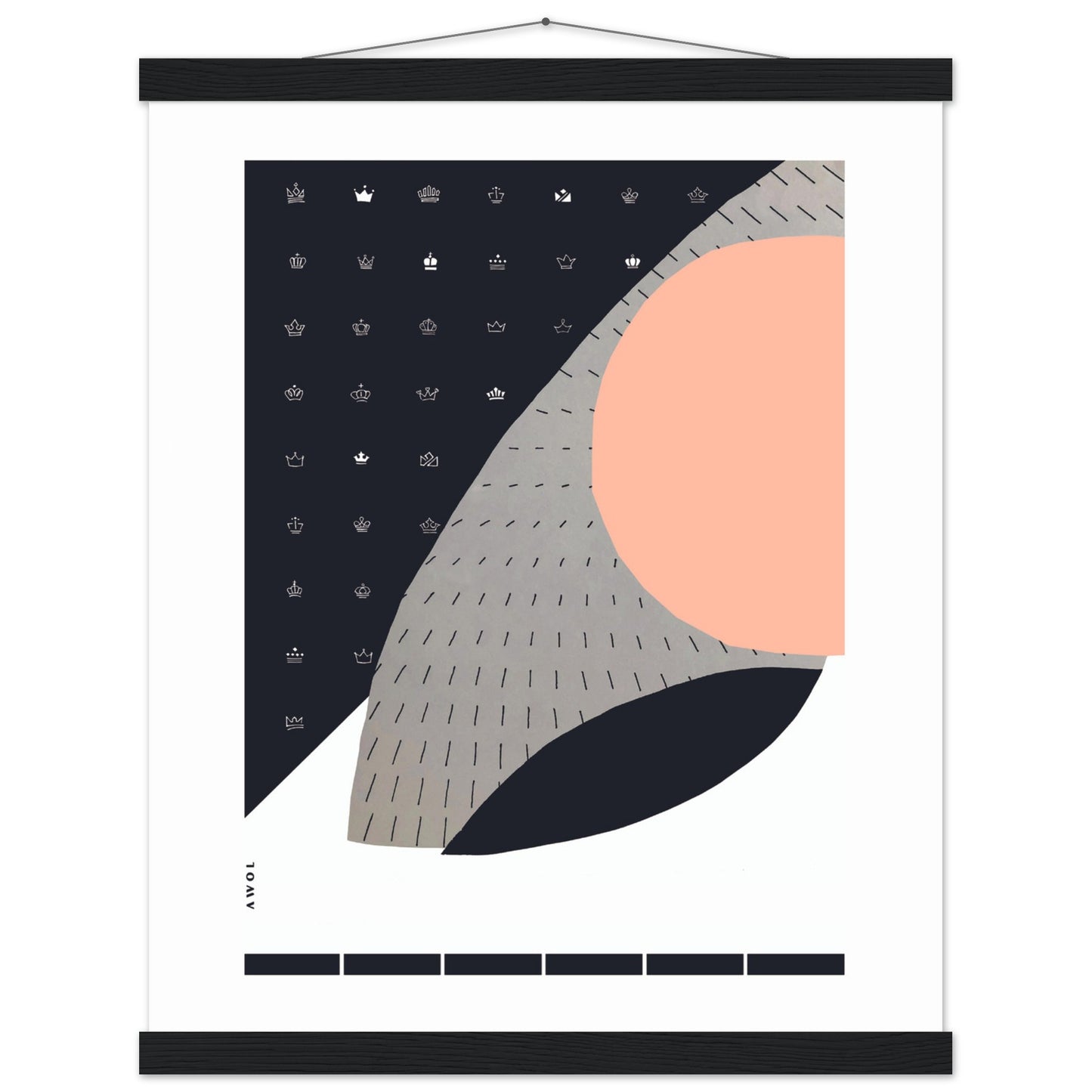 Scandinavian Art Print With Minimalist Pattern, Collage Art: Poster with Hanger