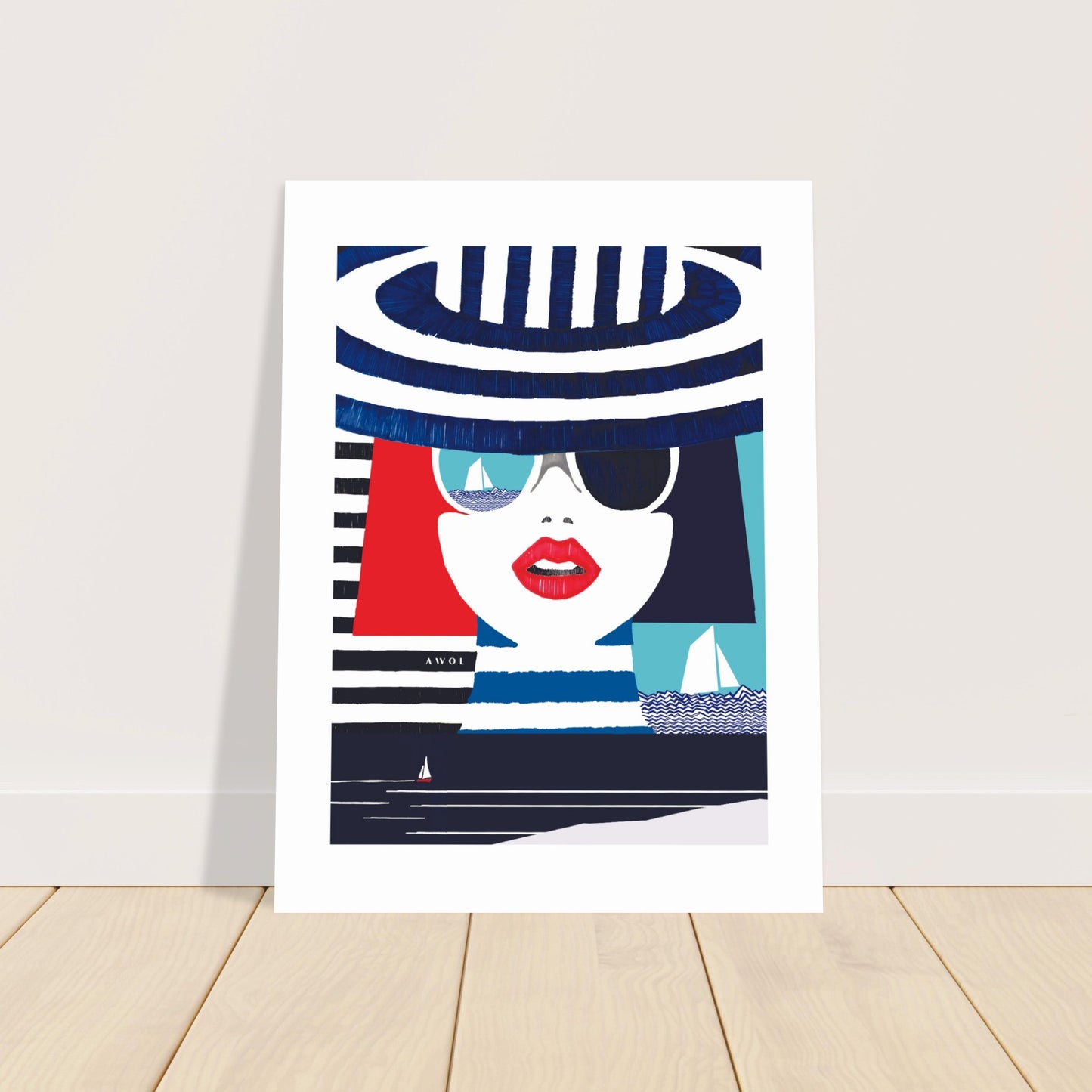Portrait Of A Woman On The Riviera, Mediterranean Wall Art: Aluminum Print