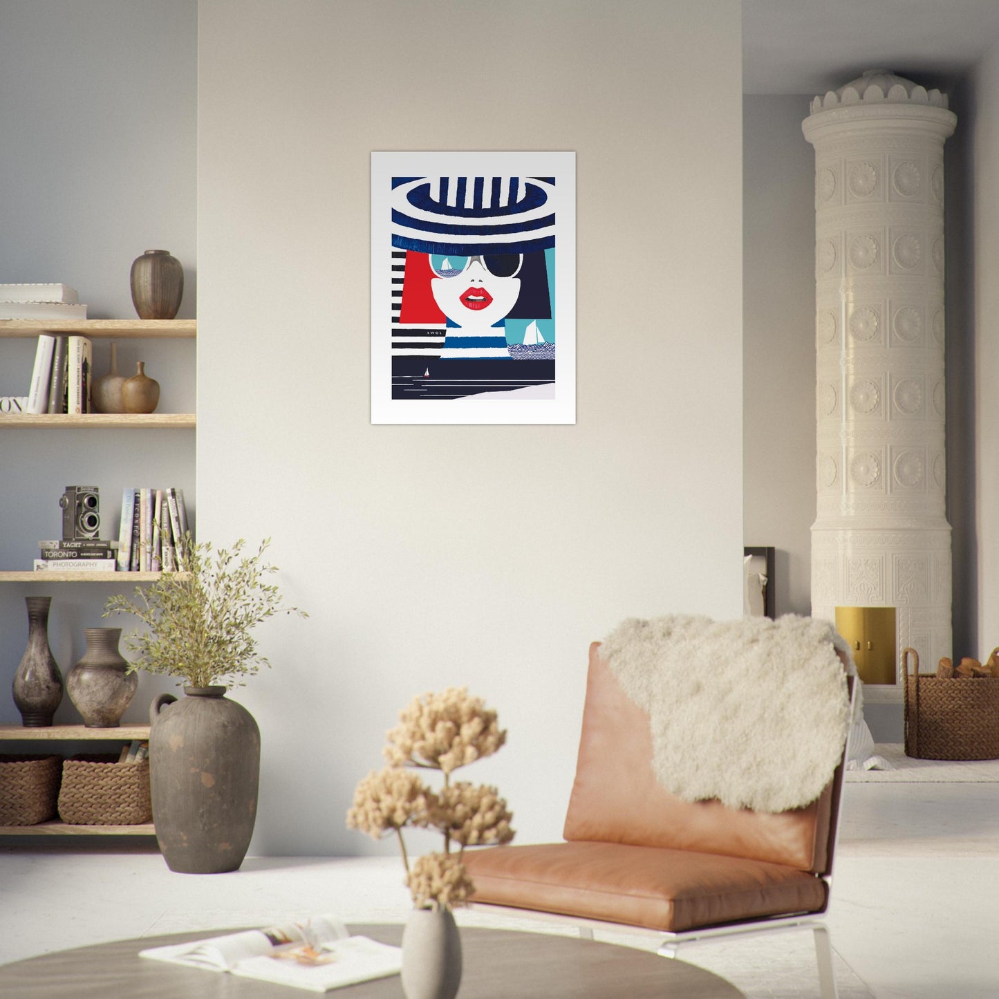 Portrait Of A Woman On The Riviera, Mediterranean Wall Art: Aluminum Print