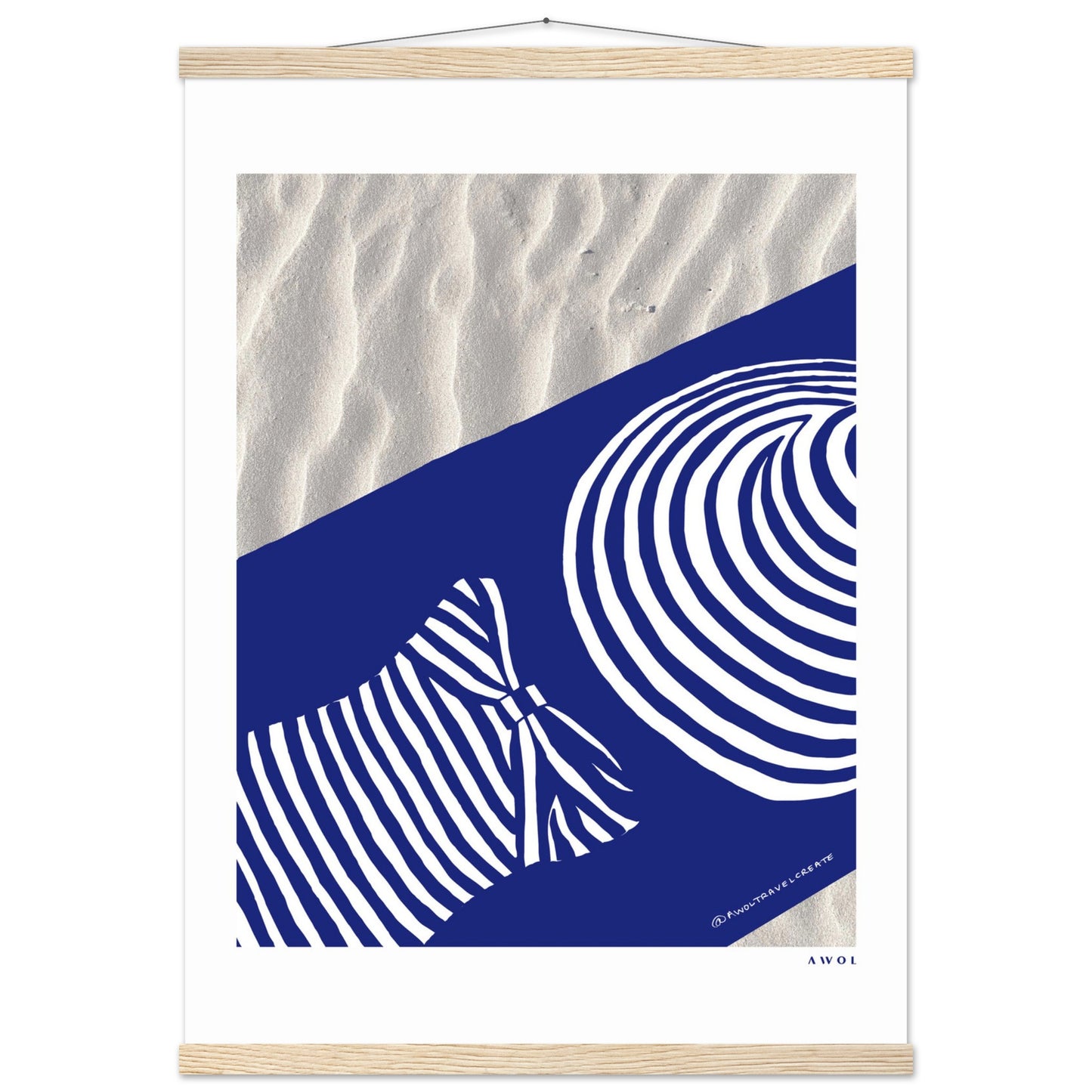 Woman In Oversized Hat And Stripes Sleeping On The Beach: Island Mood: Classic Matte Paper Poster with Hanger