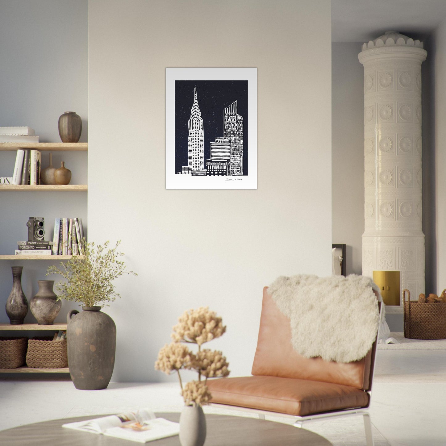 New York City At Night, Manhattan Abstraction: Poster Print