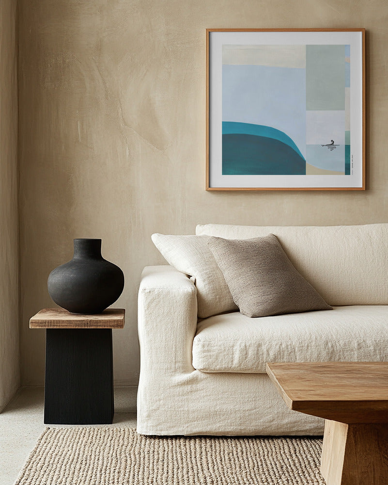 Flow State, City Calm: Minimalist Yoga: Fine Art Wooden Framed Poster