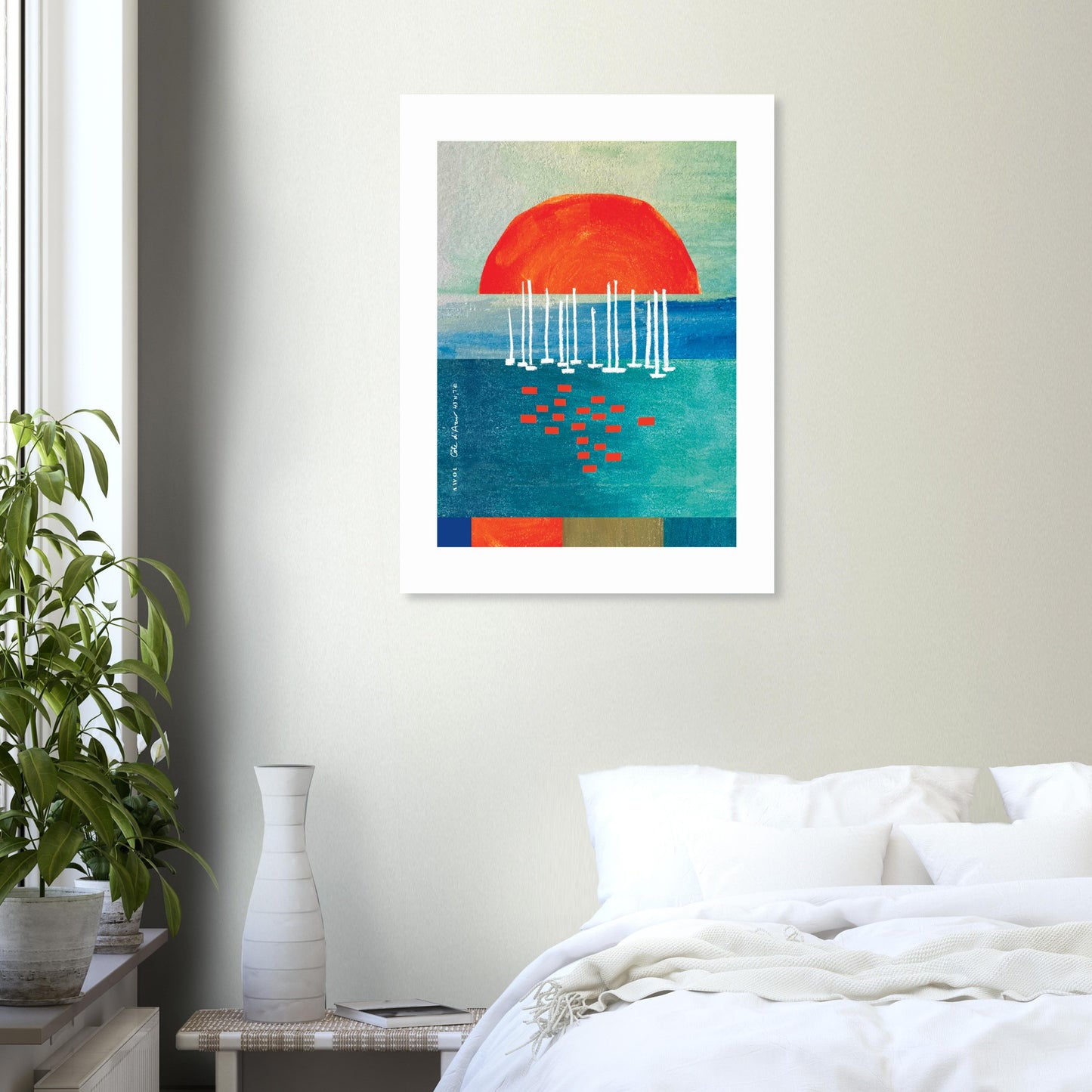 Sunset Wall Art With Sailboats On The Mediterranean Sea: Aluminum Print