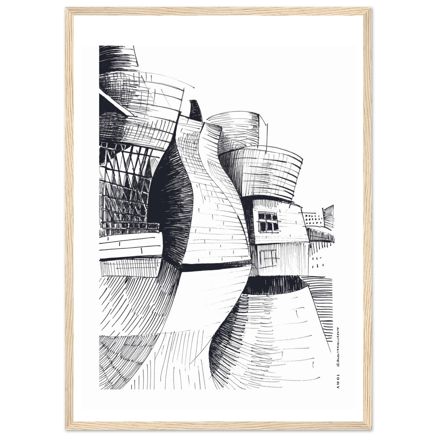 The Guggenheim Bilbao, Modern Architecture Masterpiece: Framed Art Print