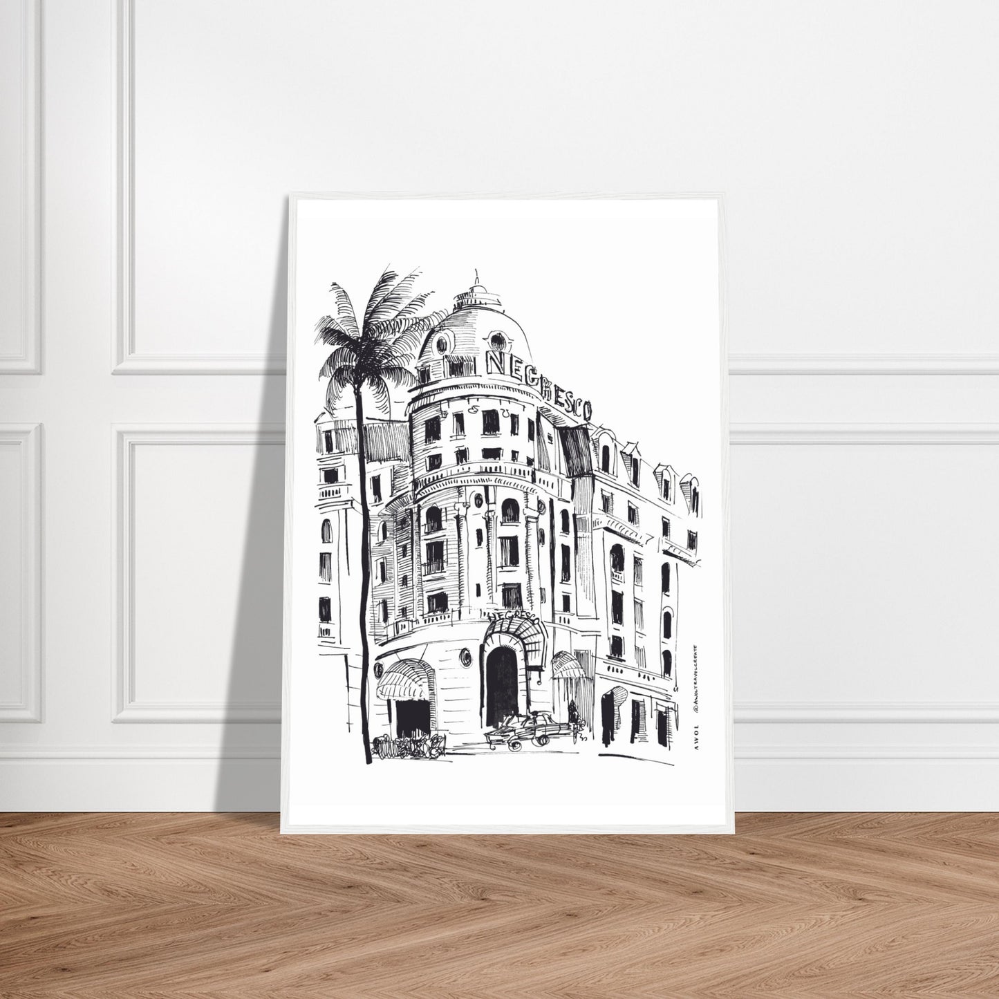 Palm Trees On The French Riviera: Côte d'Azur Framed Art Print