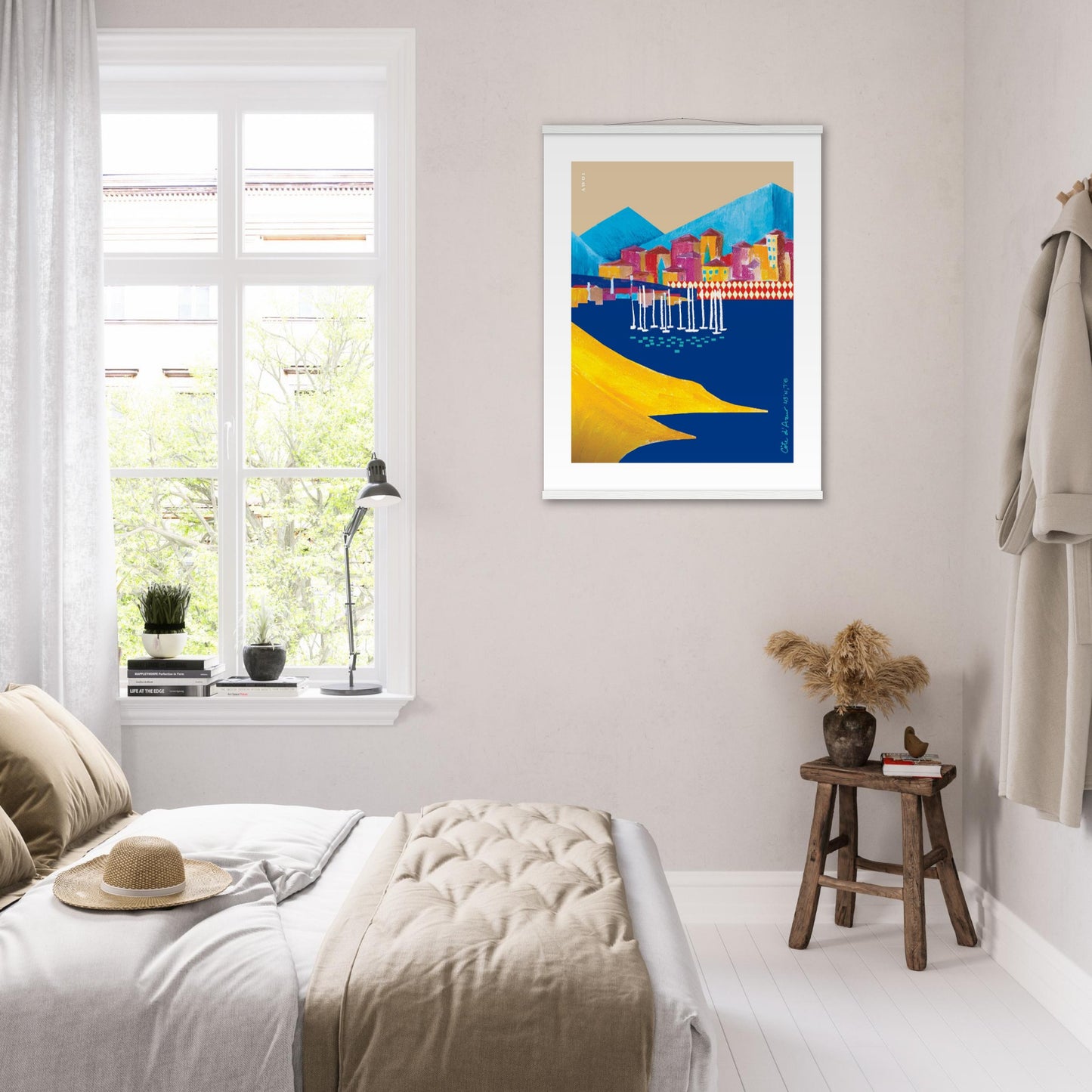 Colourful Villas On the Mediterranean Sea, Travel Poster With Hanger