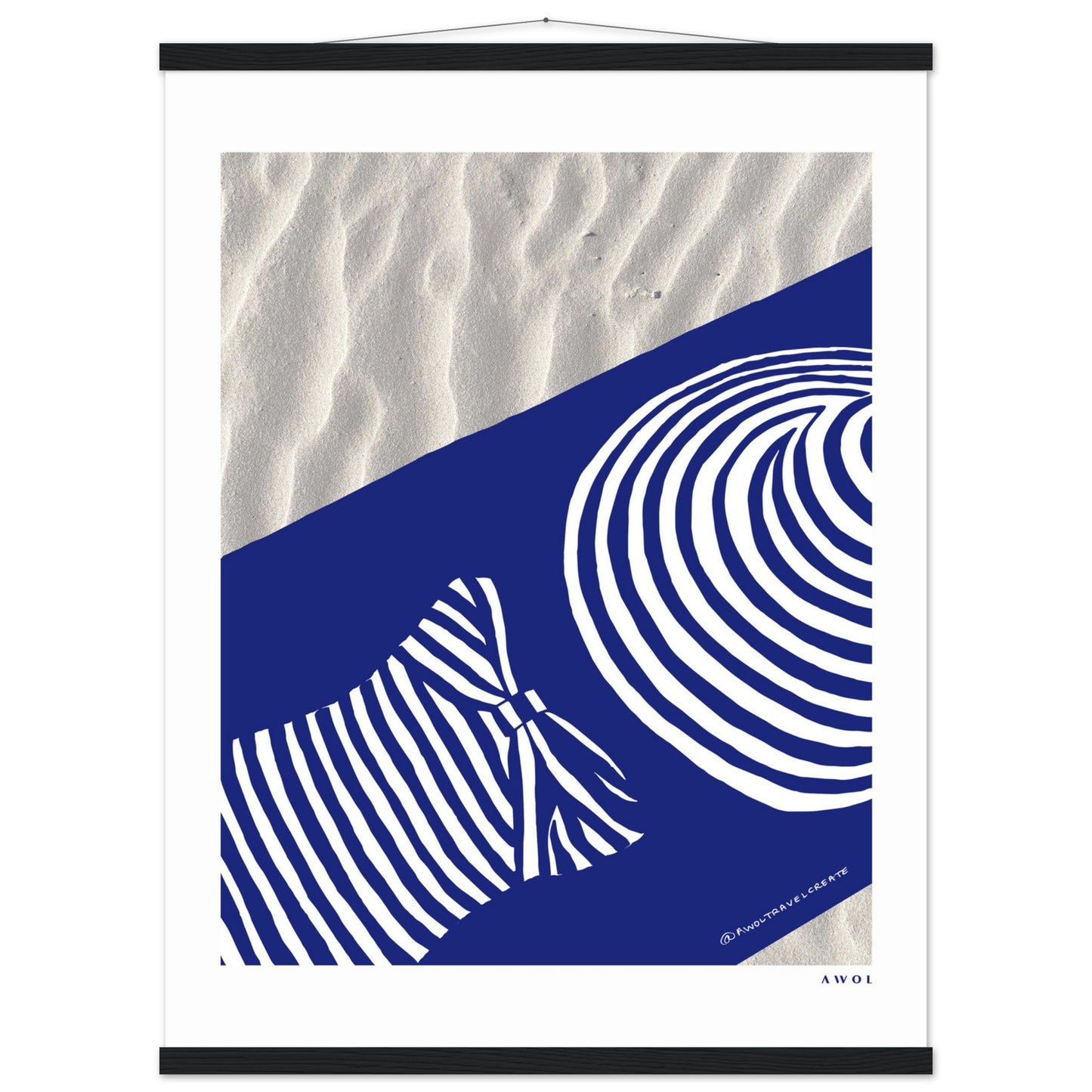 Woman In Oversized Hat And Stripes Sleeping On The Beach: Island Mood: Classic Matte Paper Poster with Hanger