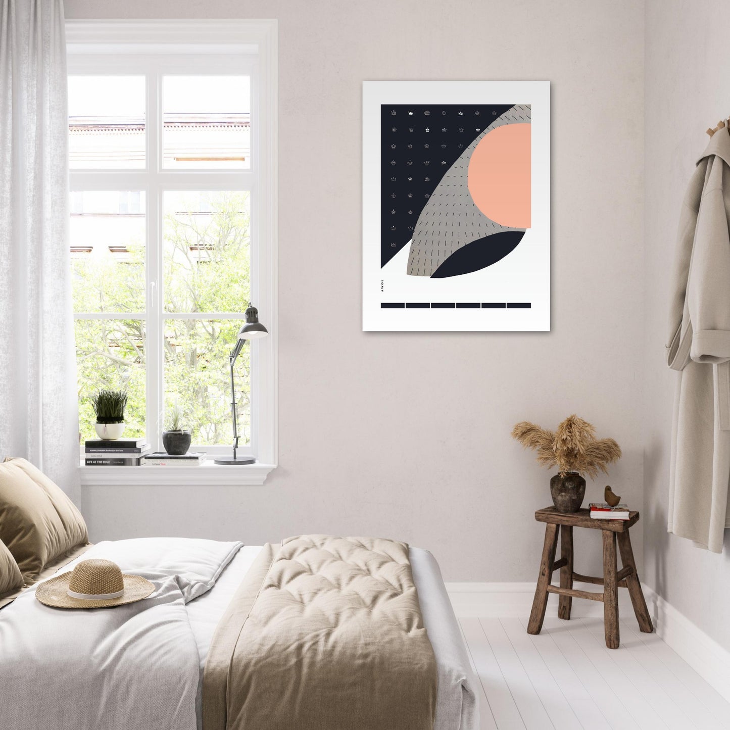 Minimalist Wall Art, Scandinavian Abstraction With Graphic Shapes: Poster Print