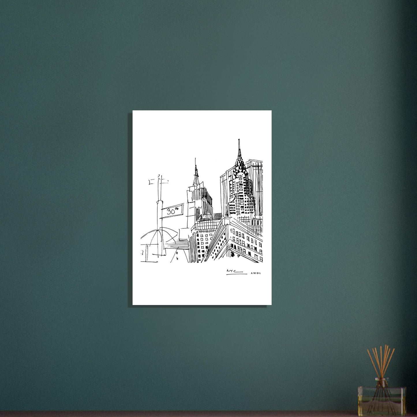 New York City Skyline Art, Iconic Skyscrapers: Poster Print