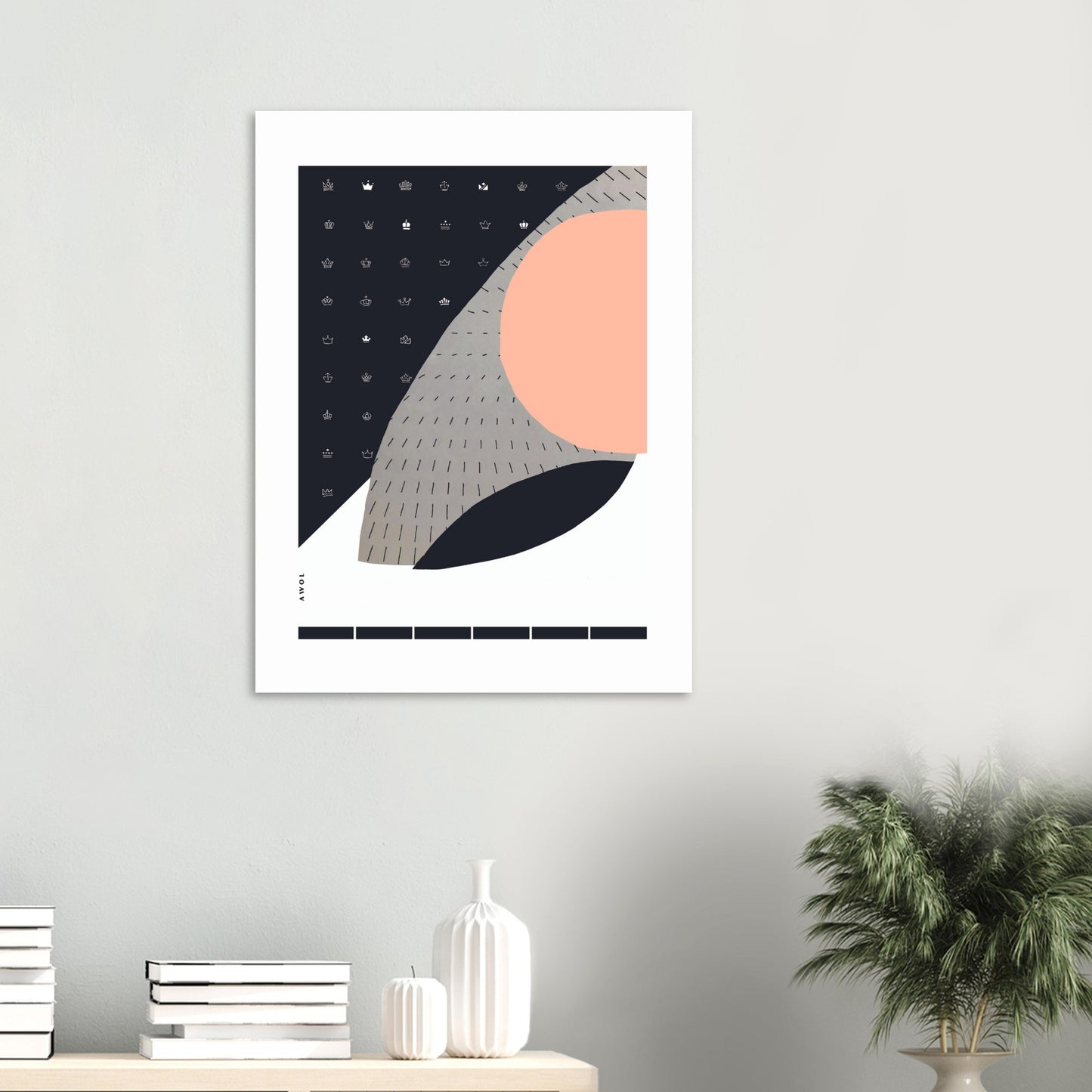 Scandinavian Art Print With Abstract Pattern: Minimalist Aluminum Art Print