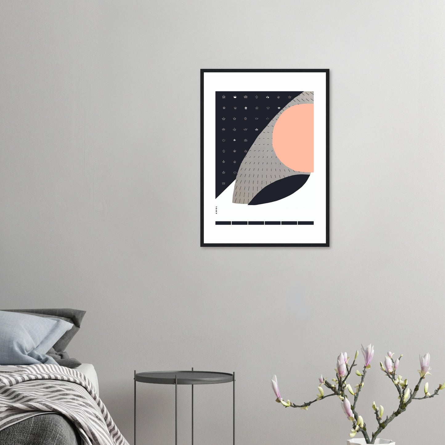 Minimalist Wall Art, Scandinavian Art Print With Abstract Graphic Shapes: Framed Art Print