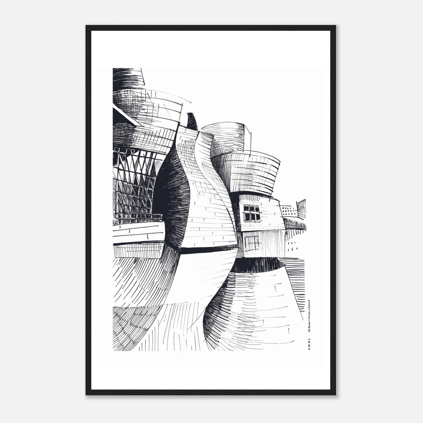 The Guggenheim Bilbao, Modern Architecture Masterpiece: Framed Art Print