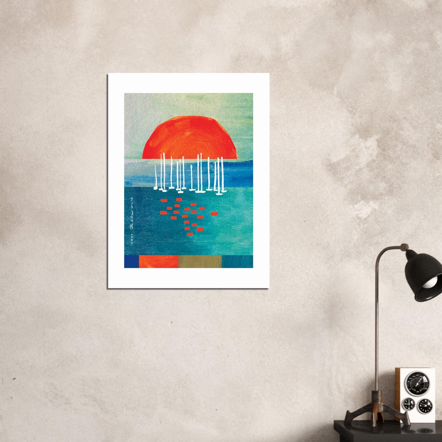 Sunset Wall Art With Sailboats On The Mediterranean Sea: Aluminum Print