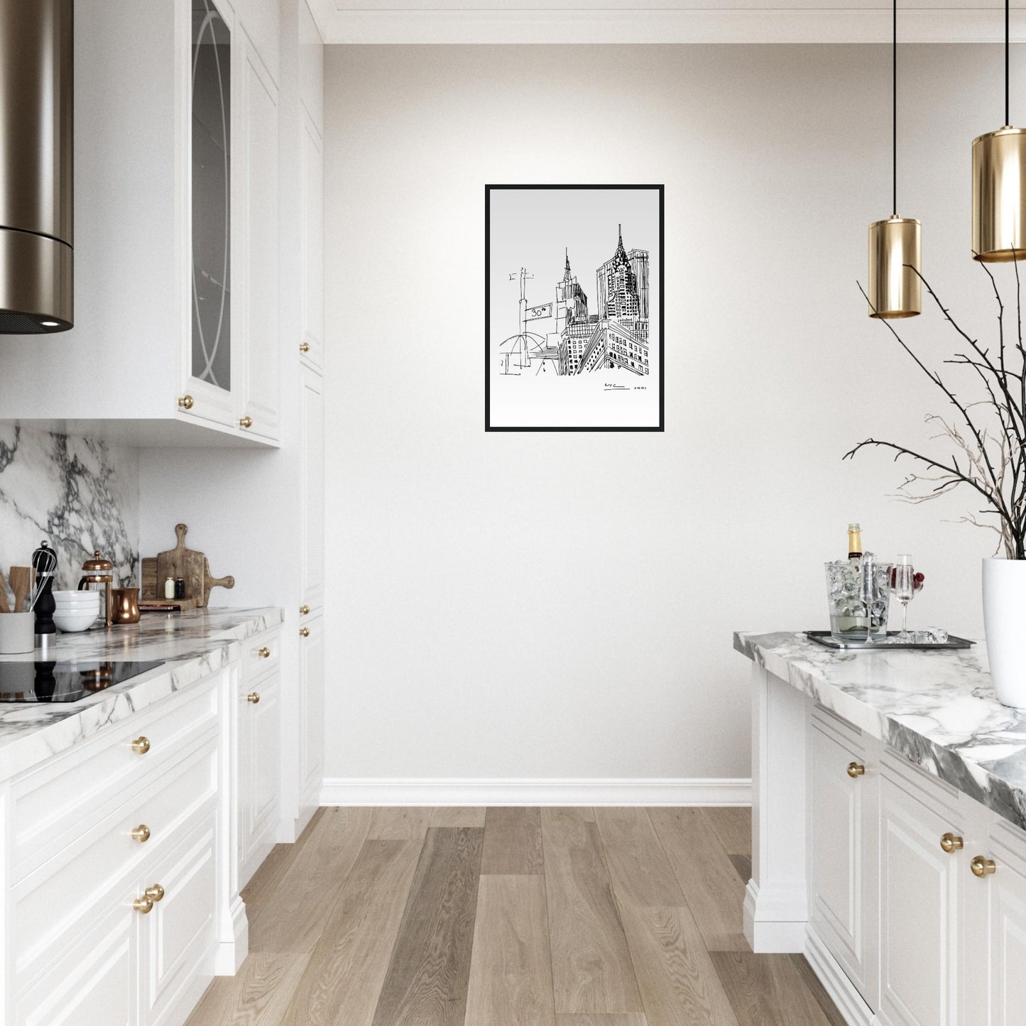 New York City Skyline Art, Iconic Skyscrapers: Framed Art Print