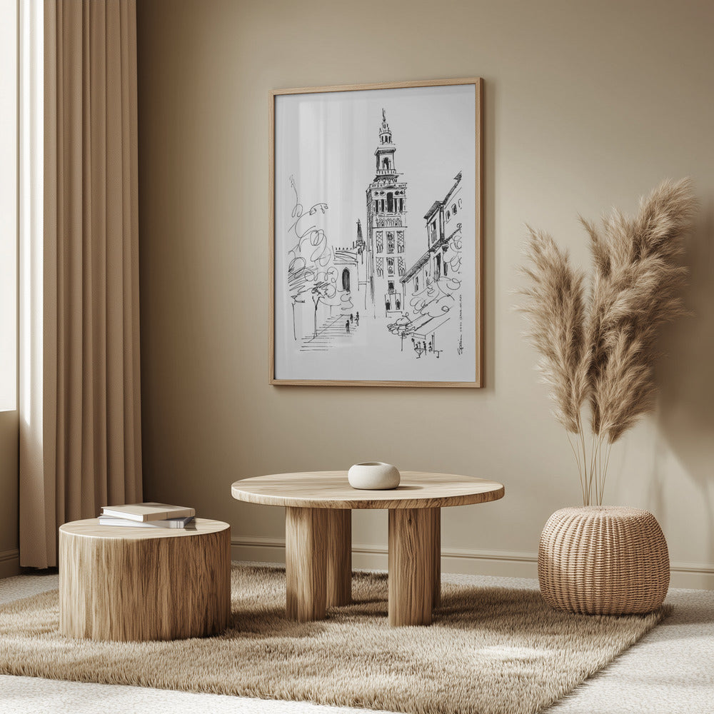 Seville Street Scene: La Giralda, Spain, Fine Art Poster