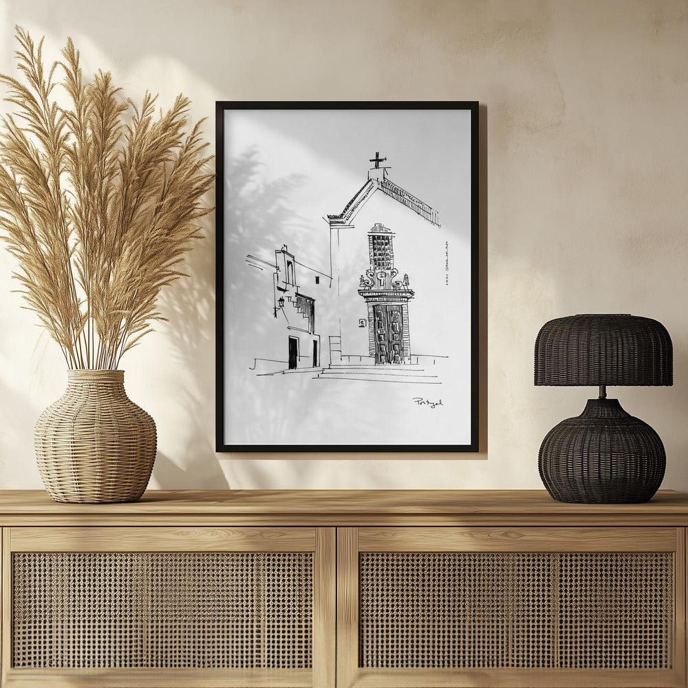 Town Square At Siesta Time: Portugal Fine Art Poster