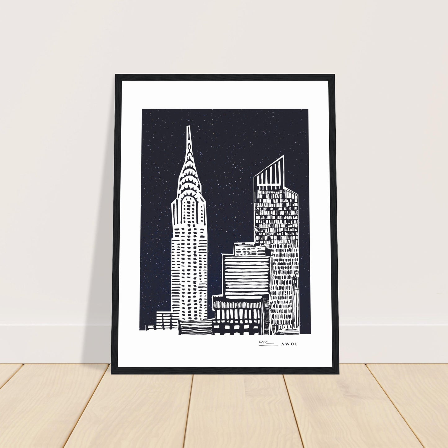 New York City At Night, Manhattan Abstraction: Framed Art Print