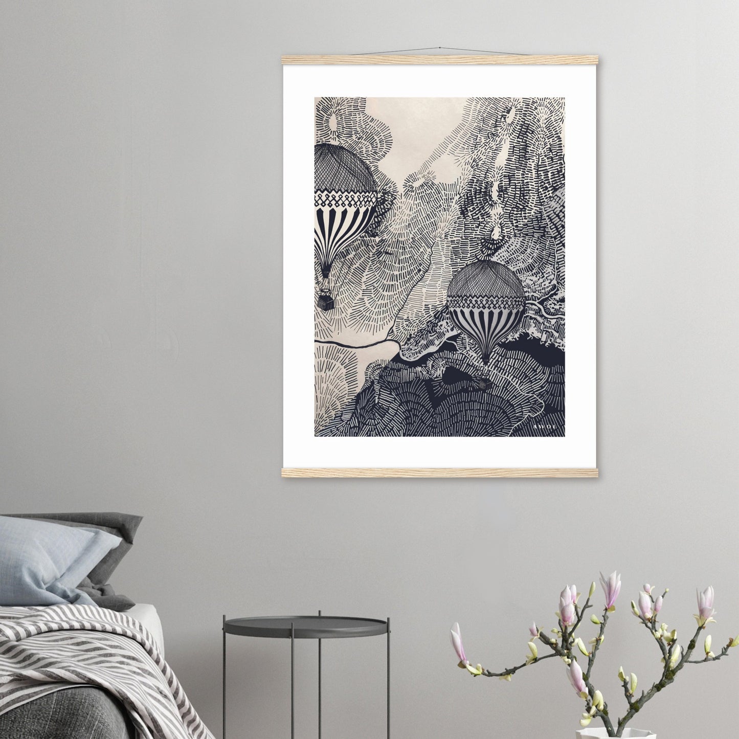 Dream Big Art Print: Vintage Travel In The Sky, Poster With Hanger