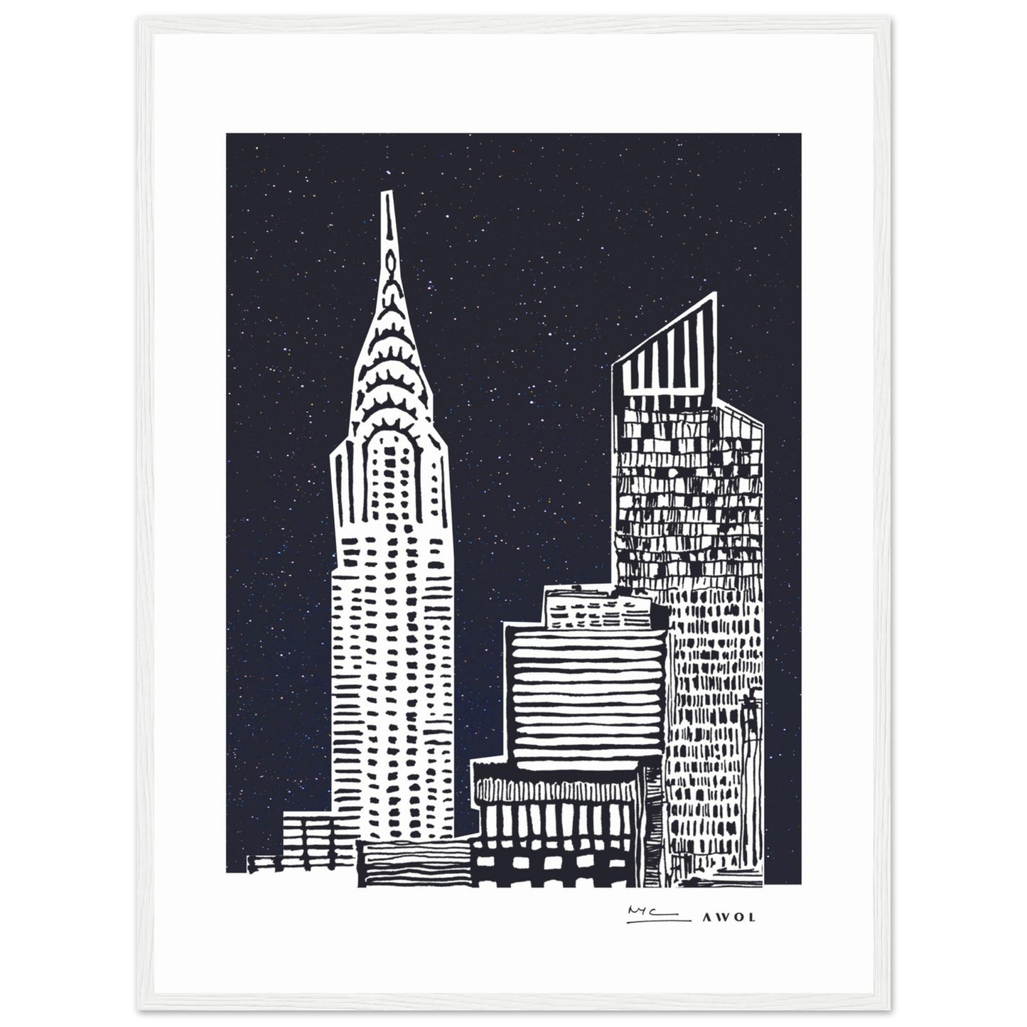 New York City At Night, Manhattan Abstraction: Framed Art Print