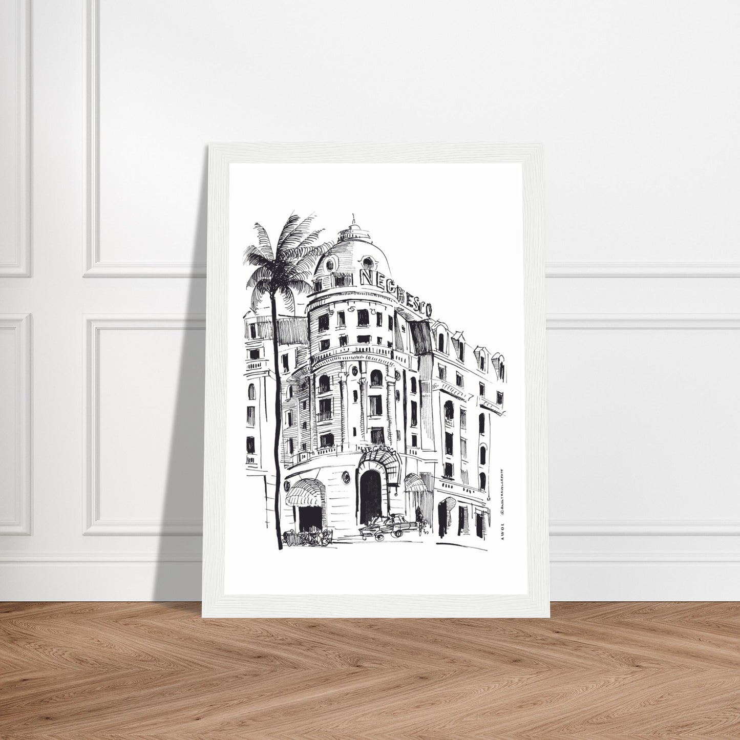 Palm Trees On The French Riviera: Côte d'Azur Framed Art Print