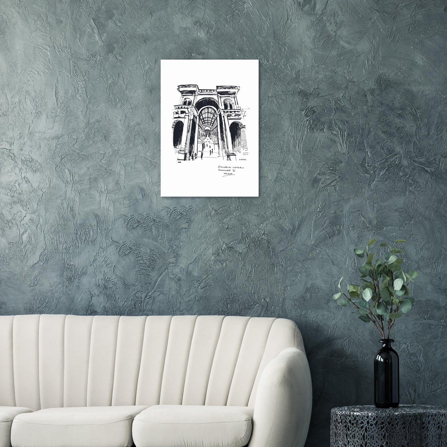 Milan City Art Print With Luxury Shopping Elegance: Poster Print