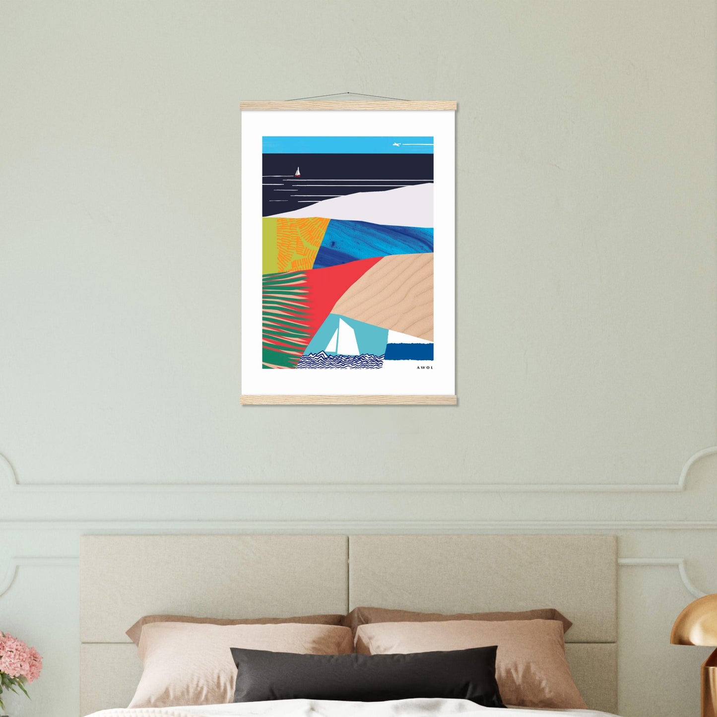 Tropical Paradise Art Print, Abstract Vacation Art: Poster with Hanger