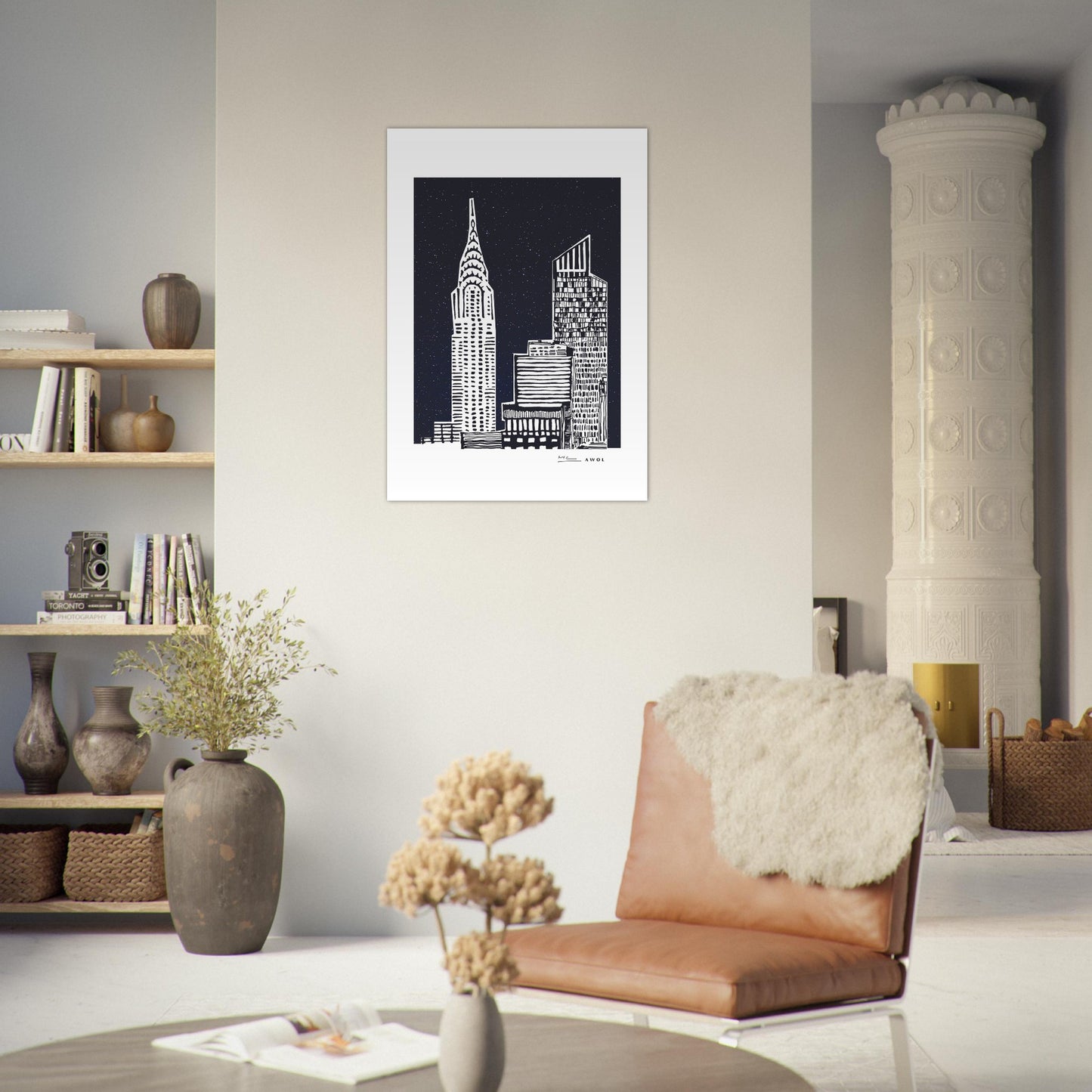 New York City At Night, Manhattan Abstraction: Aluminum Art Print
