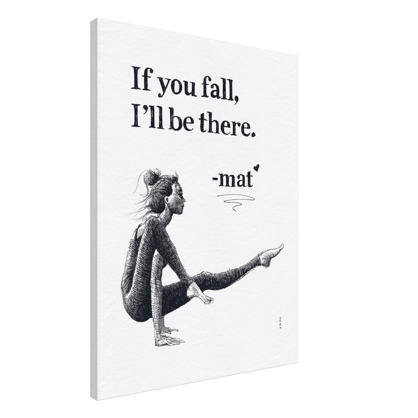 Woman In Yoga Pose On Yoga Mat With Inspirational Quote: Canvas Art Print
