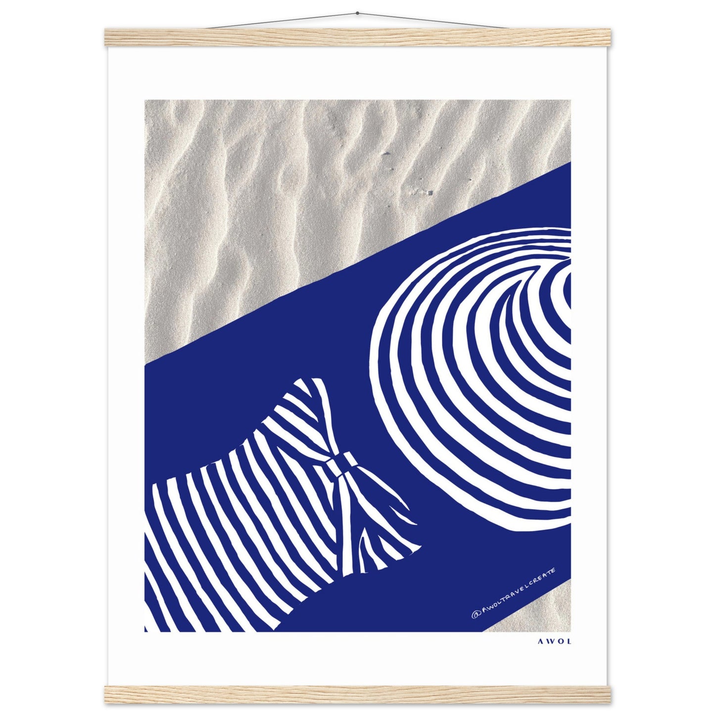 Woman In Oversized Hat And Stripes Sleeping On The Beach: Island Mood: Classic Matte Paper Poster with Hanger