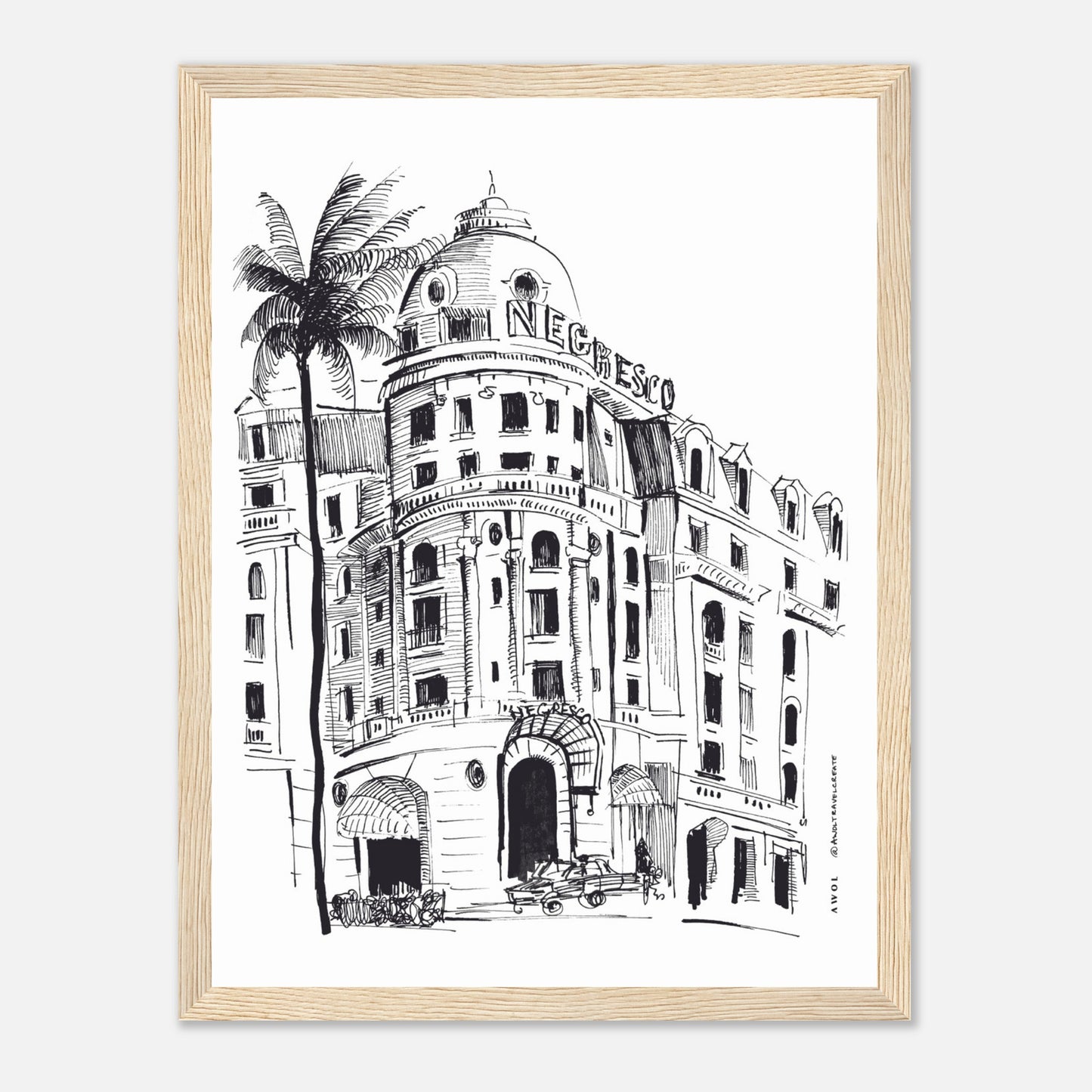 Palm Trees On The French Riviera: Côte d'Azur Framed Art Print