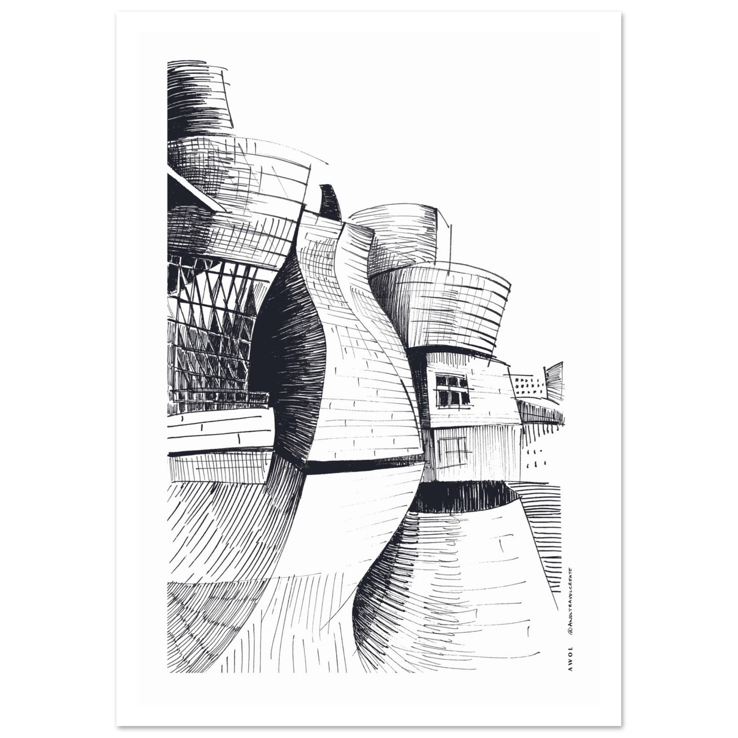 Guggenheim Bilbao, Modern Architecture Masterpiece: Poster Print