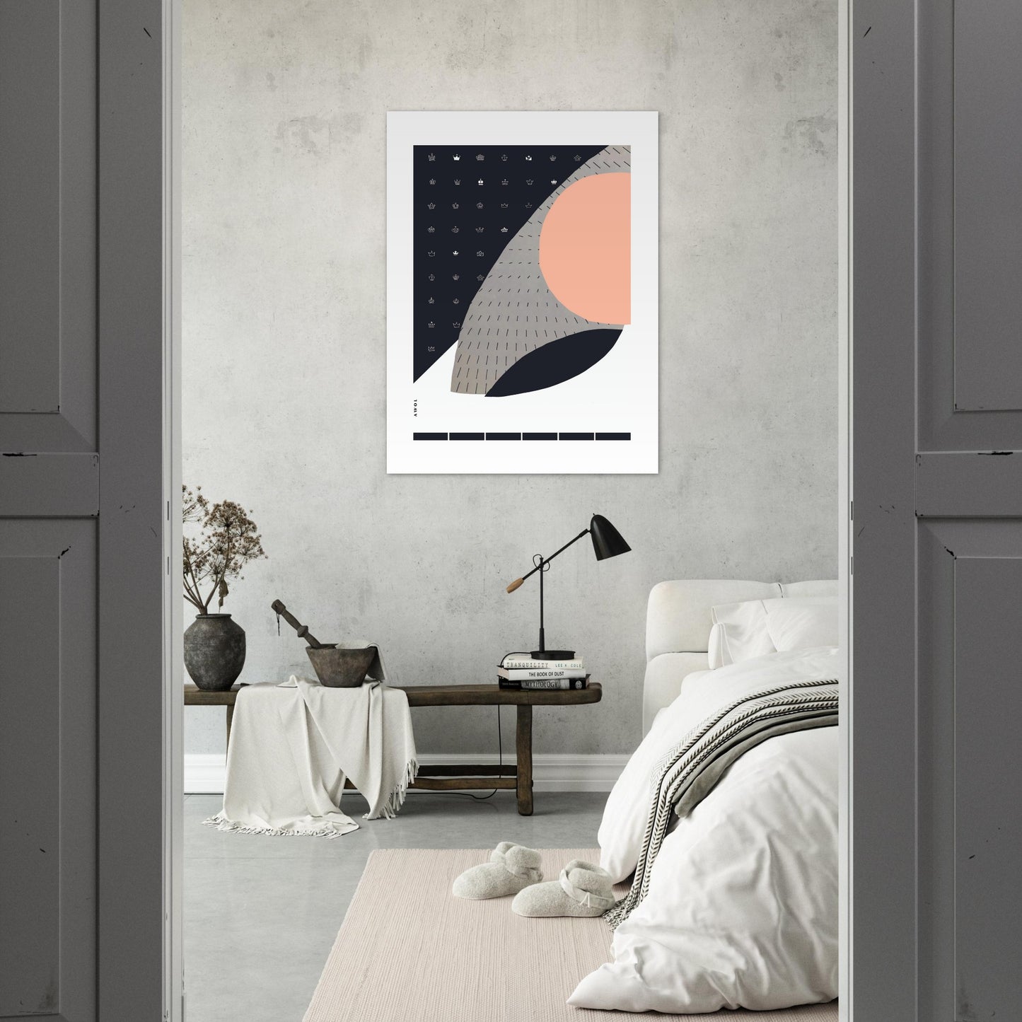 Minimalist Wall Art, Scandinavian Abstraction With Graphic Shapes: Poster Print