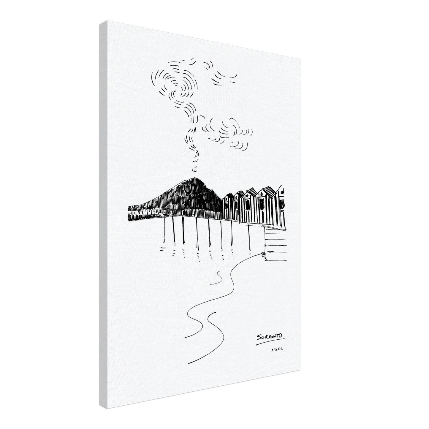 Sorrento, Bay of Naples and Volcano Landscape Art: Canvas Print