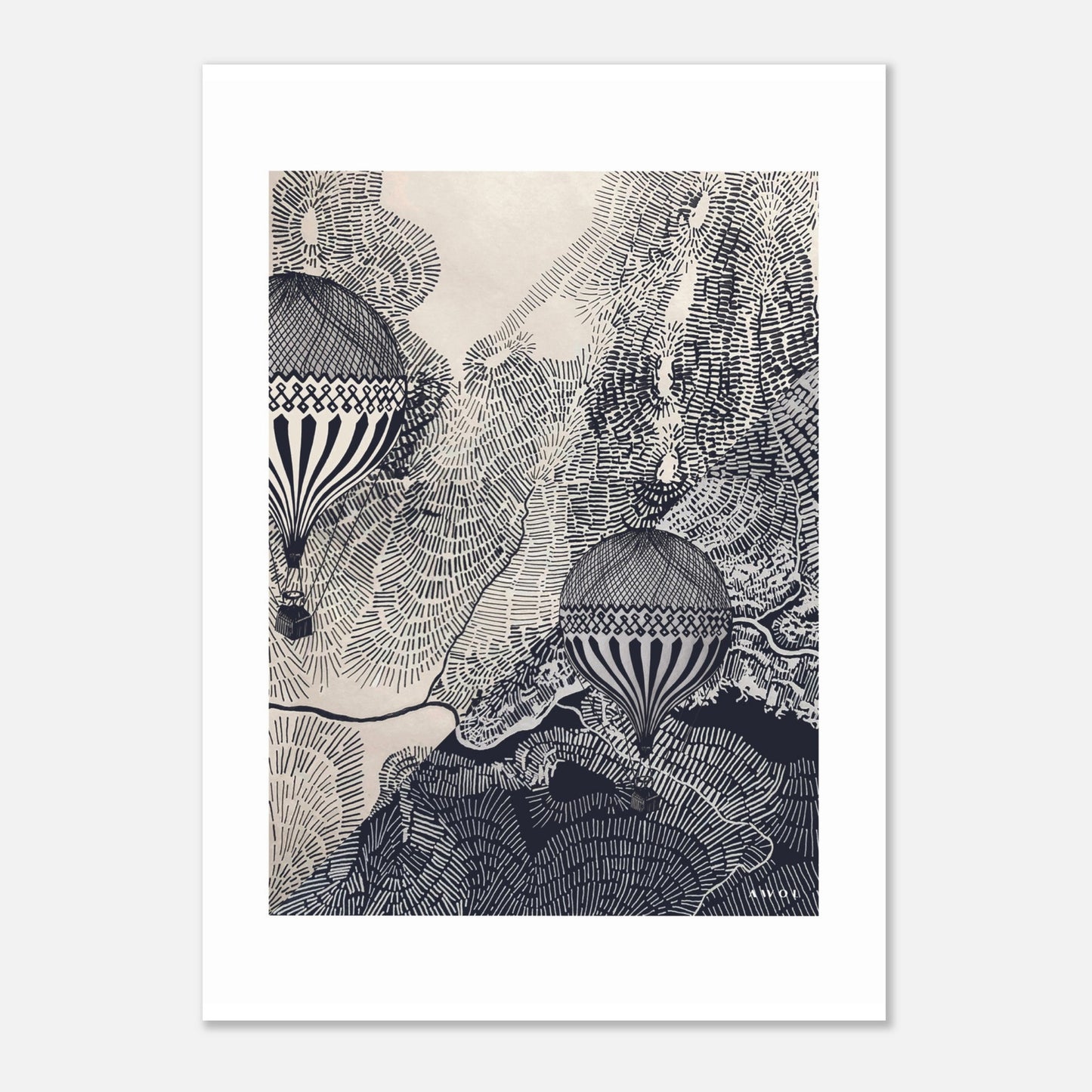 The Dreamer: Hot Air Balloon Adventures In The Sky: Poster Print
